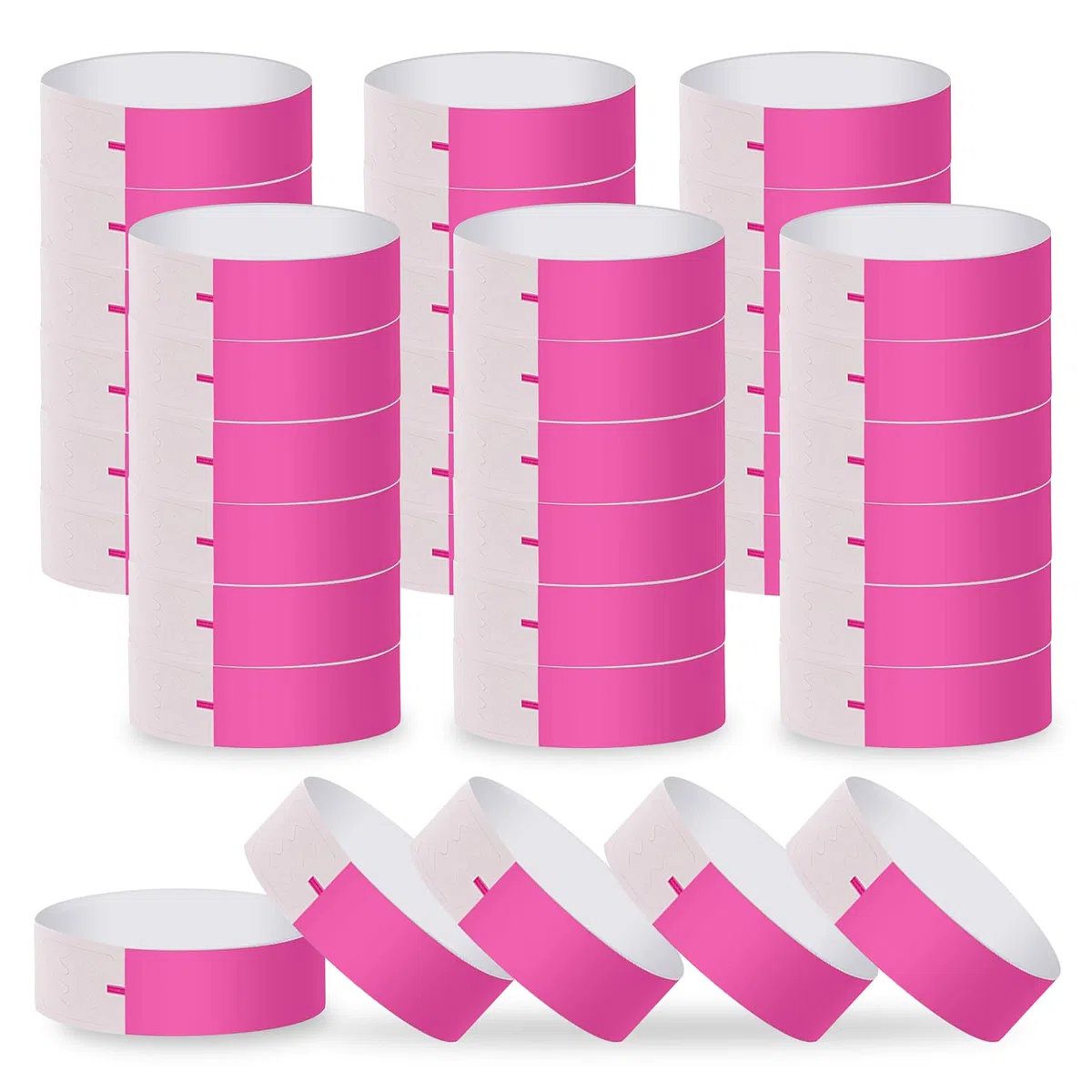 LOMIMOS 700 pulseras de papel, pulseras de identificación impermeables, pulseras impermeables, pulsera rosa de fiesta para festival de música entrada eventos clubes concierto