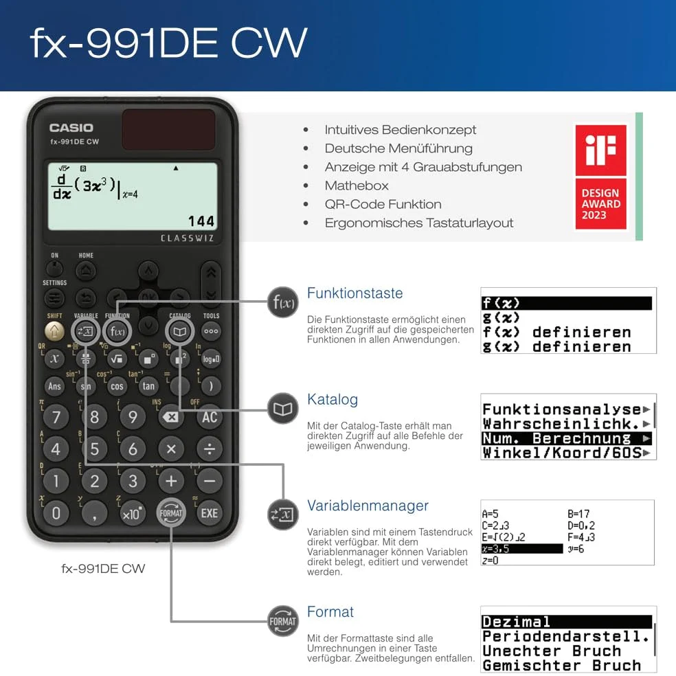 Casio FX-991DE CW ClassWiz calculadora científica técnica Idioma: Alemán