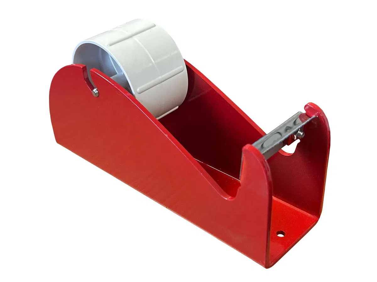 Dispensador de mesa rojo para cinta adhesiva de 50 mm