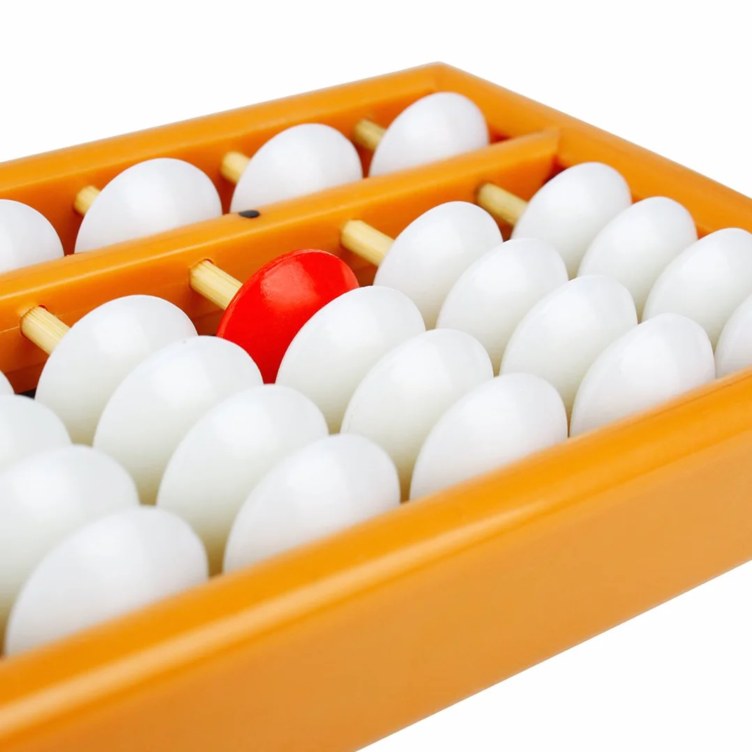 Larcele Perla Aritmética Abacus Recuento Abaque con Botón de Restablecimiento Suministros Escolares para Estudiantes,13 Columnas SP-02 (Amarillo 1)
