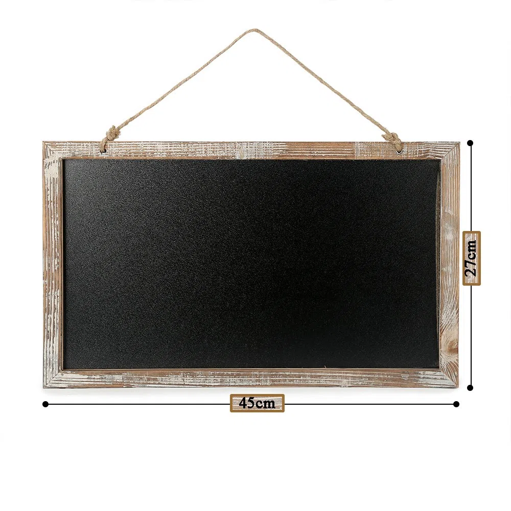 BESTOOL 2 pizarras decorativas, pizarras infantiles, pizarras de madera para carteles rústicos de boda, despensa y decoración de pared (27 x 45 cm)