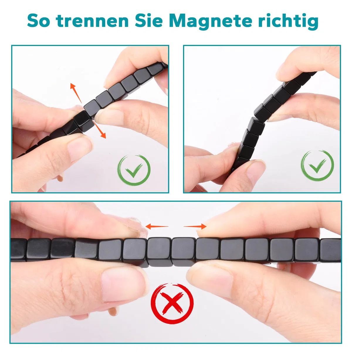 MIN CI 20 Imanes para Pizarra Magnética, 8 x 8 x 8 mm, Fuertes y Pequeños de Neodimio Negro, para Nevera