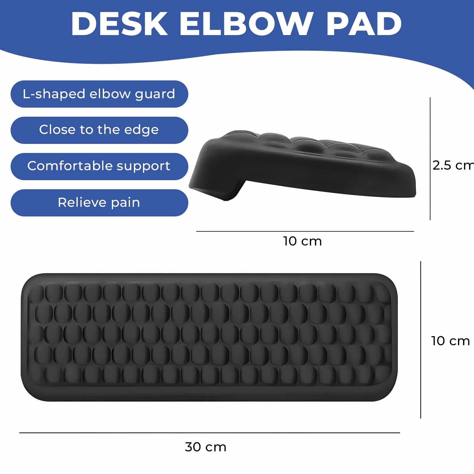 Yamobi 2-teiliges L-Förmige Tastatur Handgelenkauflage,Foam Handballenauflage mit Nonslip-Basis,Ergonomisches Schreibtisch - Kanten - Kissen für Büro (30x10cm)