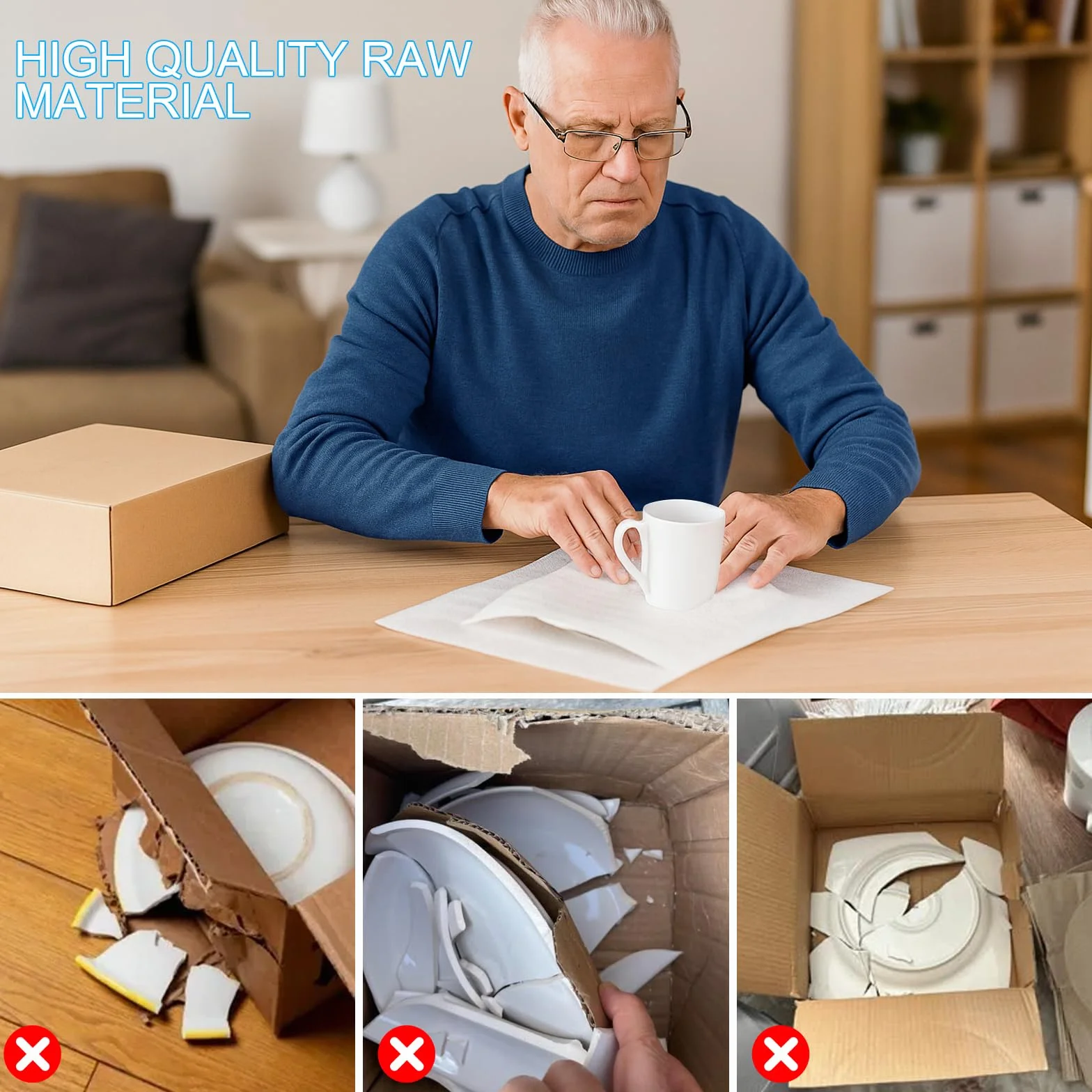 100 Piezas Hojas de Espuma de Papel Burbuja Movimiento Cartón 20 x 20cm Mudanza Espuma de Embalaje Bubble Wrap Plastico Burbujas Embalaje para Vajilla Cartón-Removedor Vasos Planos Platos