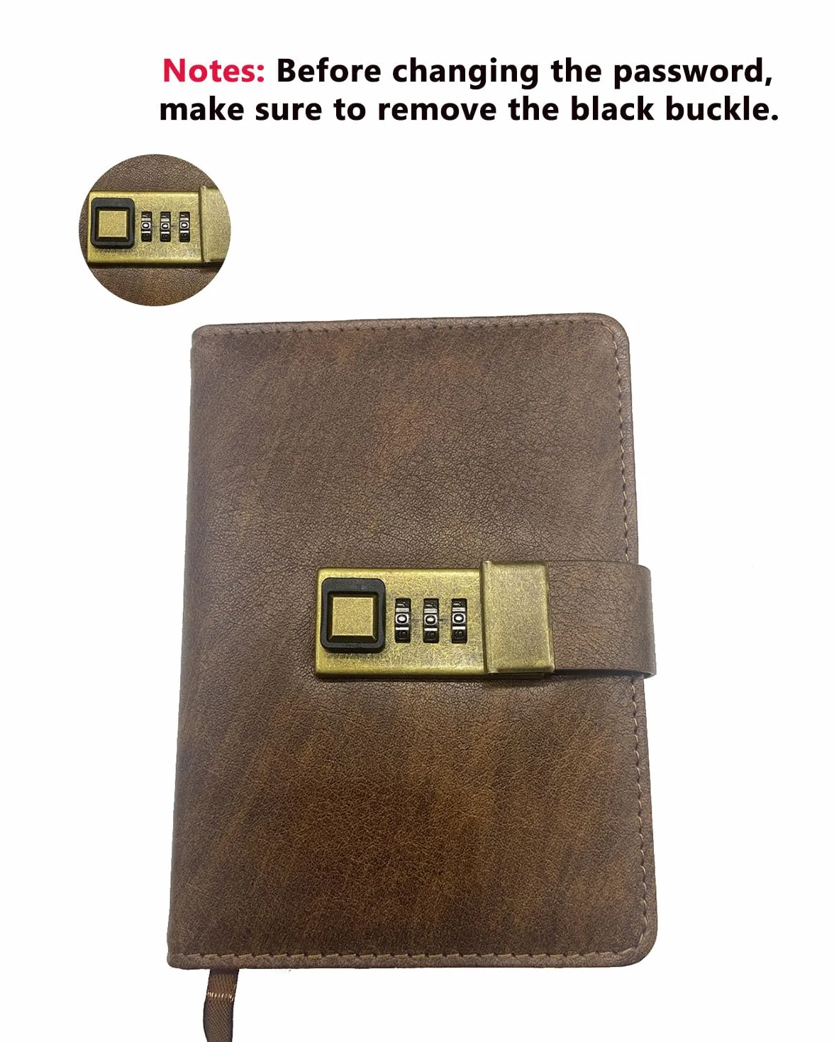 WEMATE Diario A6 con cerradura, diario vintage de piel sintética con 240 páginas, bolígrafo y caja de regalo, perfecto para hombres y mujeres, 4.3 x 6.2 pulgadas, oro rosa