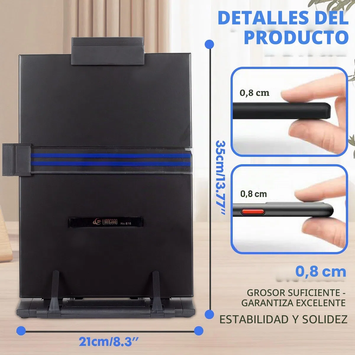 powerking Estante de documentos de estante de papel con 7 posiciones ajustables para leer cartas a4, libros, recibos, partituras, libros de texto al mecanografiar