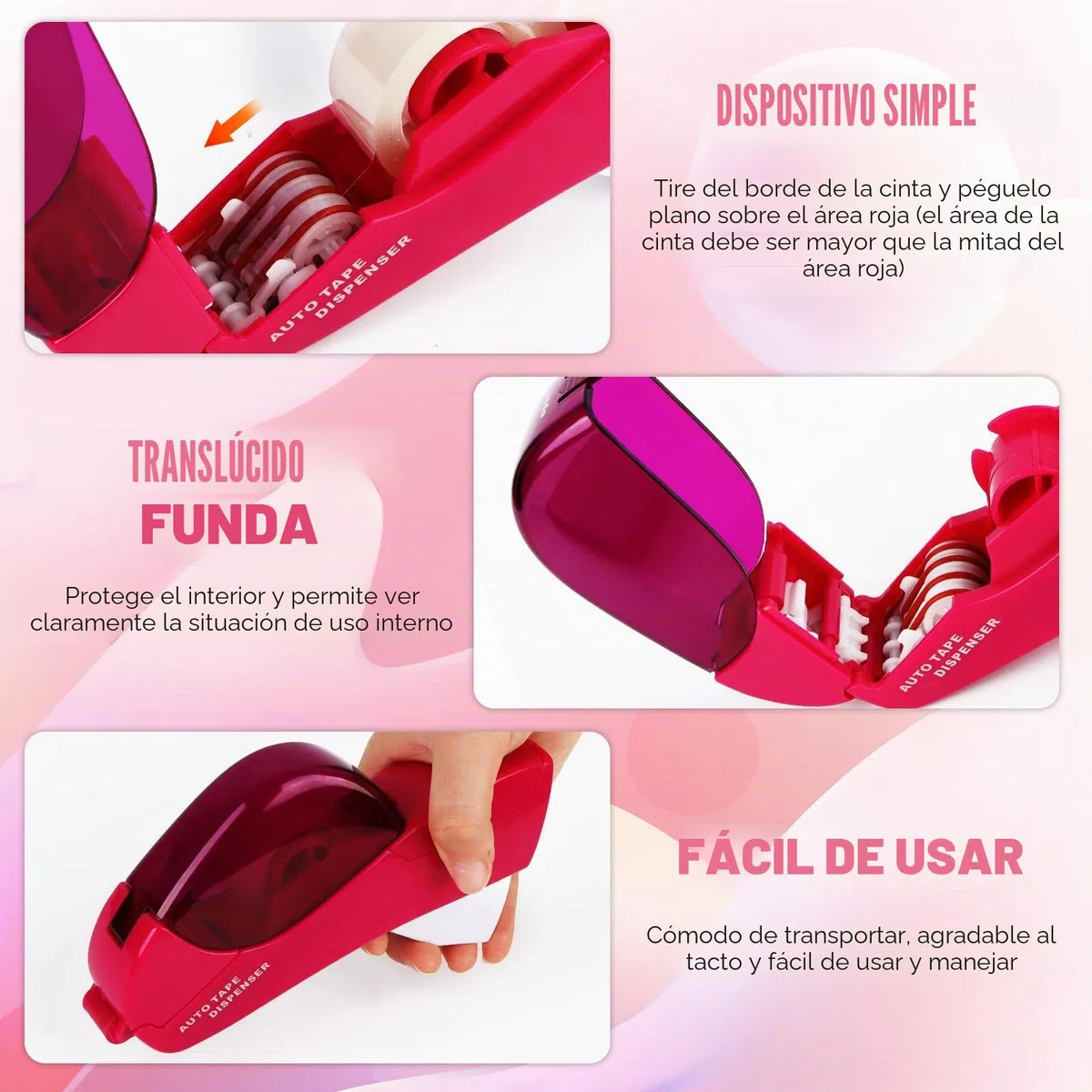 Dispensador automático de cinta adhesiva, dispensador de cinta, dispensador pequeño, dispensador de tiras adhesivas, dispensador de cinta adhesiva, dispensador semiautomático de cinta adhesiva