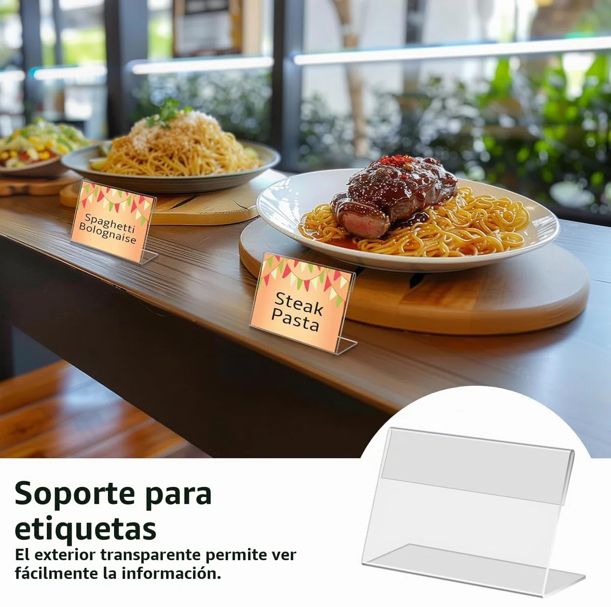30 Piezas Expositor Metacrilato Transparente, 8 x 5 cm Porta Precios Transparente, Soporte de Sobremesa para Oficina Tienda Supermercado Promociones Restaurantes