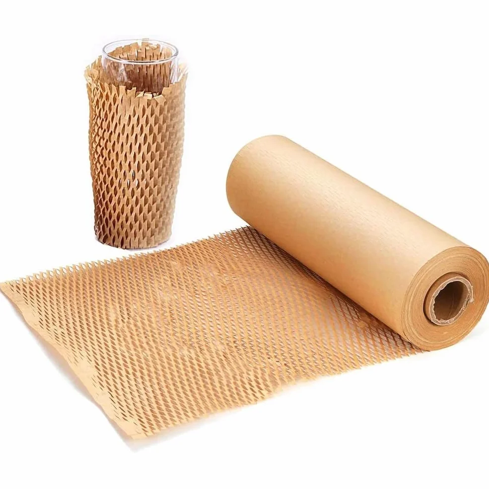 Rollo de papel de embalaje acolchado con diseño de panal, embalaje perforado, envoltura de embalaje para mudanzas de casa, envío rompible, alternativa de Plástico de burbujas (30cmX10m)