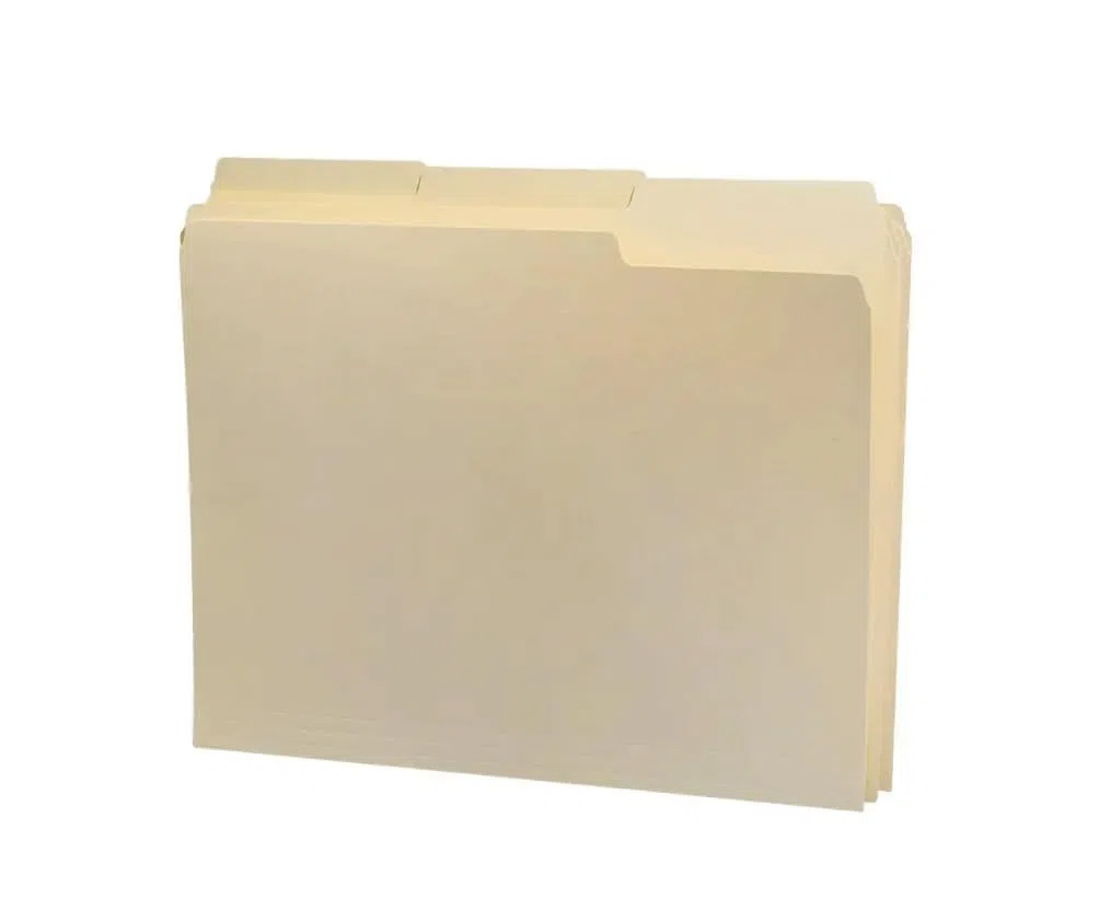 Carpeta de archivos Manila tamaño carta, corte 1/3, 12 unidades