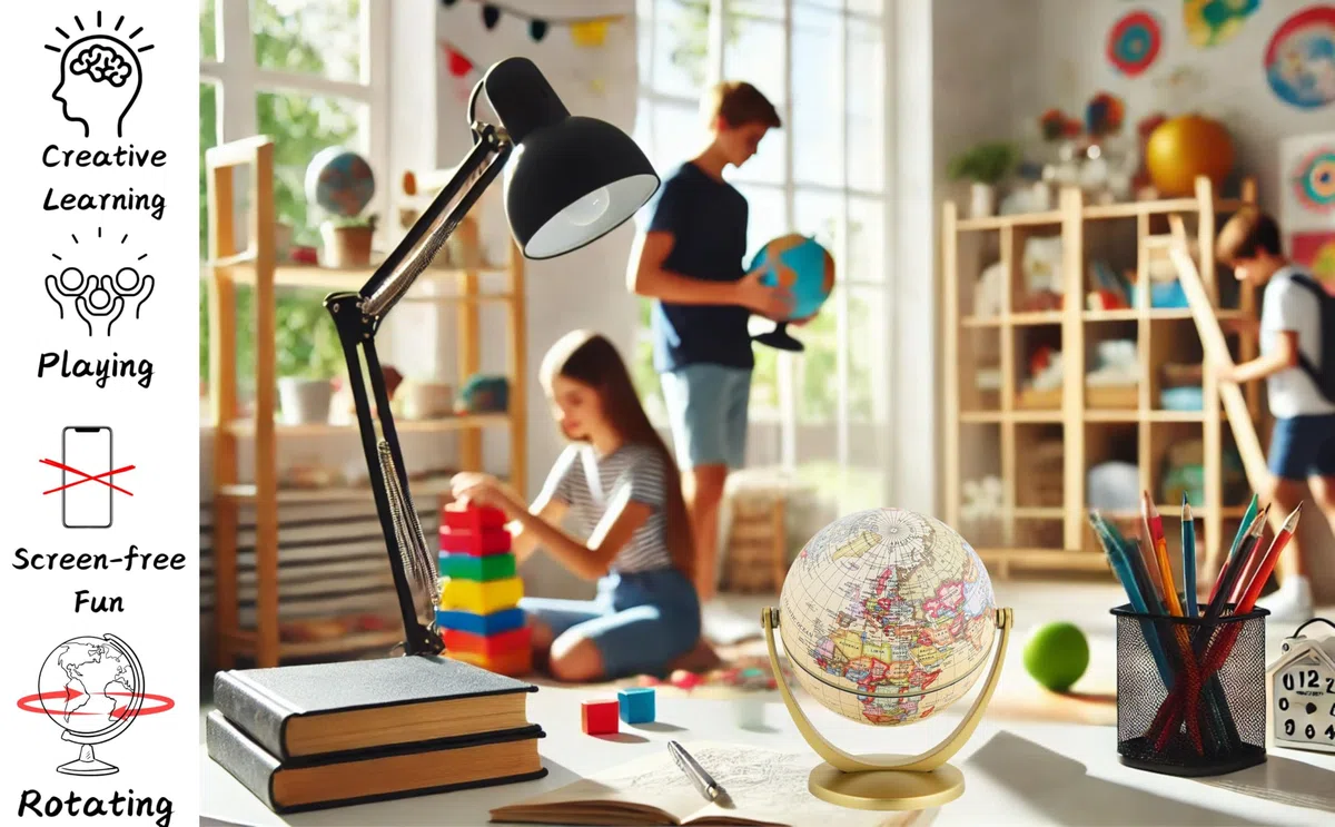 EXERZ 10cm Mini Globo Antiguo en Inglés (10cm Mini Globo Antiguo)