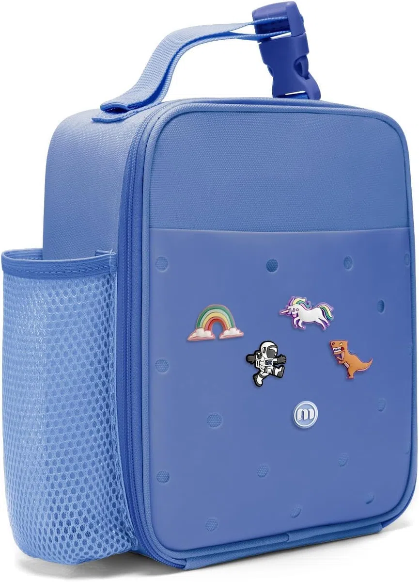 AOTM Bolsa Termica Porta Alimentos Infantil 4L, Nevera Pequeña Portatil DIY Exclusiva, Bolsa Almuerzo Isotermica Impermeable Antigoteo, con Portabotellas, Ideal para Escuela, Viajes, Picnic