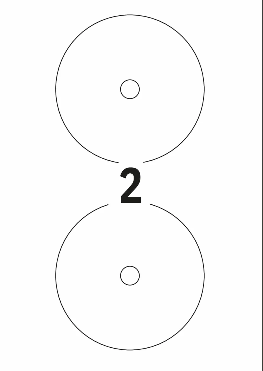 SIGEL LA505 Etiquetas para CD/DVD (Ink/Laser/Copy), Ø 117 mm (A4), 50 Et.=25 hojas