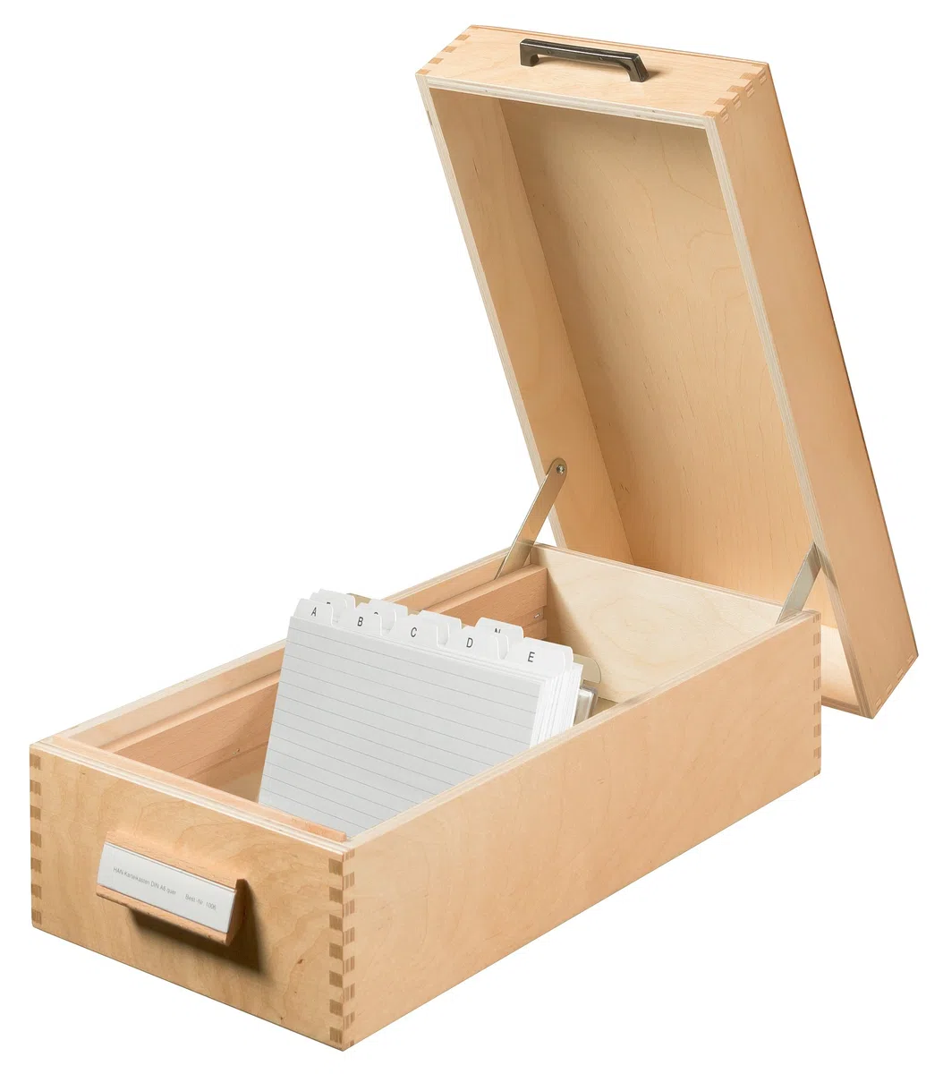 HAN 1006 - Fichero de madera, capacidad para 1500 tarjetas A6 horizontal, 193 x 144 x 380 mm