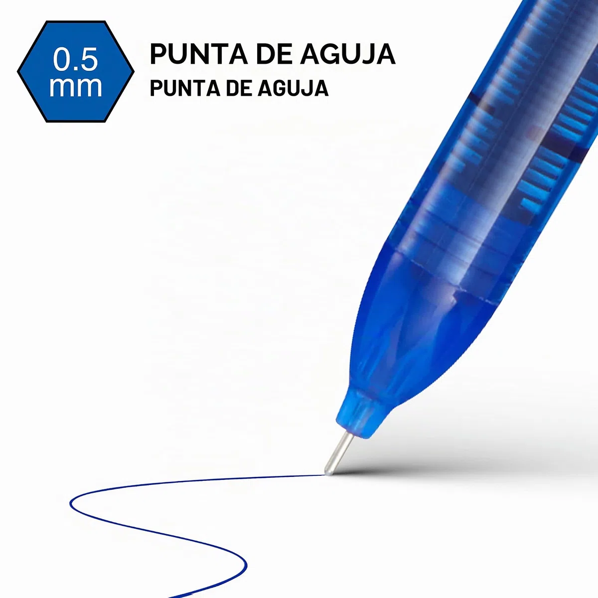 rOtring bolígrafo roller | punta de aguja (0,5 mm) para una escritura precisa | tinta azul | 12 unidades