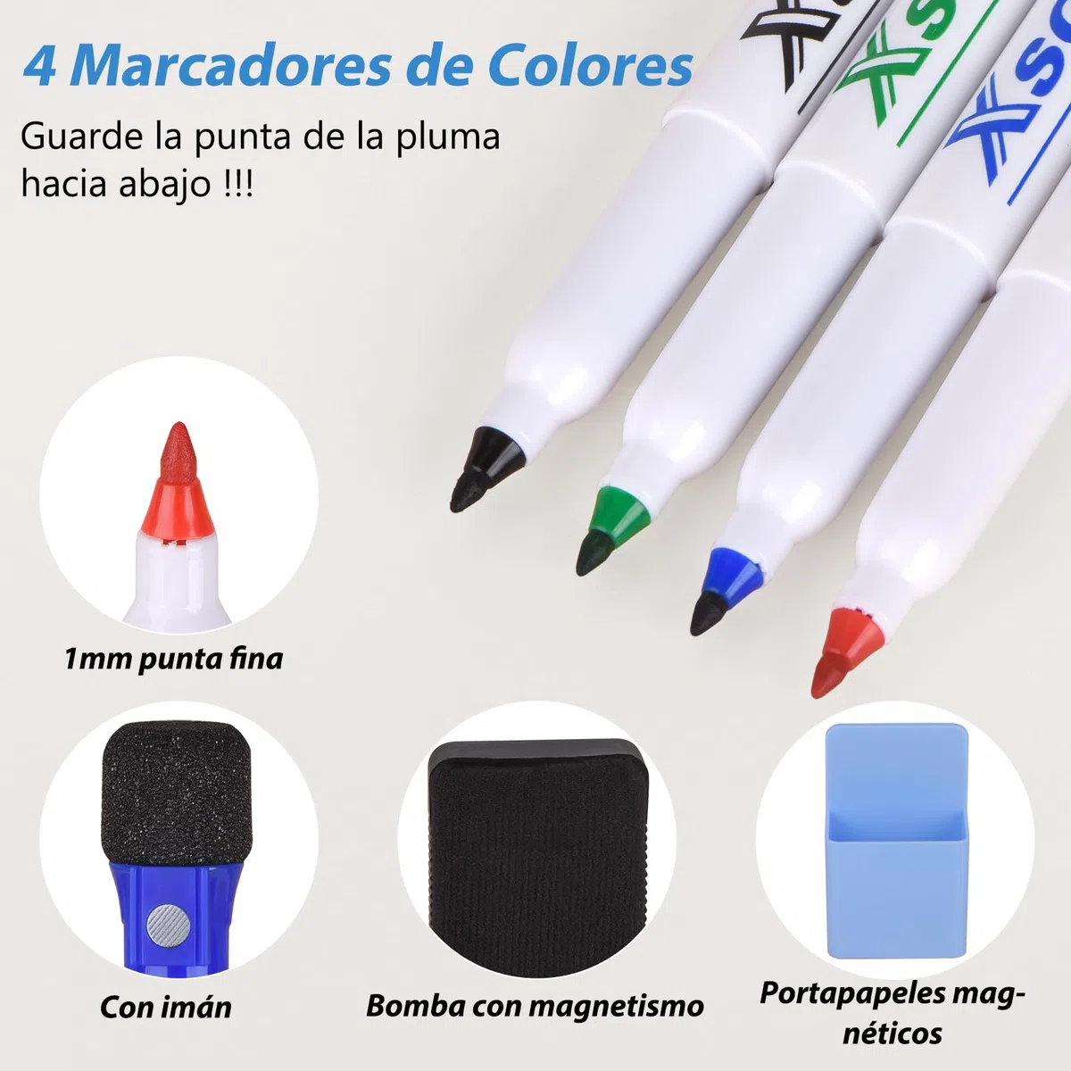 POPRUN Pizarra Blanca Adhesiva 42 x 28 cm, Planificador Semanal Pared, Weekly Planner Whiteboard Para Hogar, Cocina, Oficina y Estudio - Versión en Español