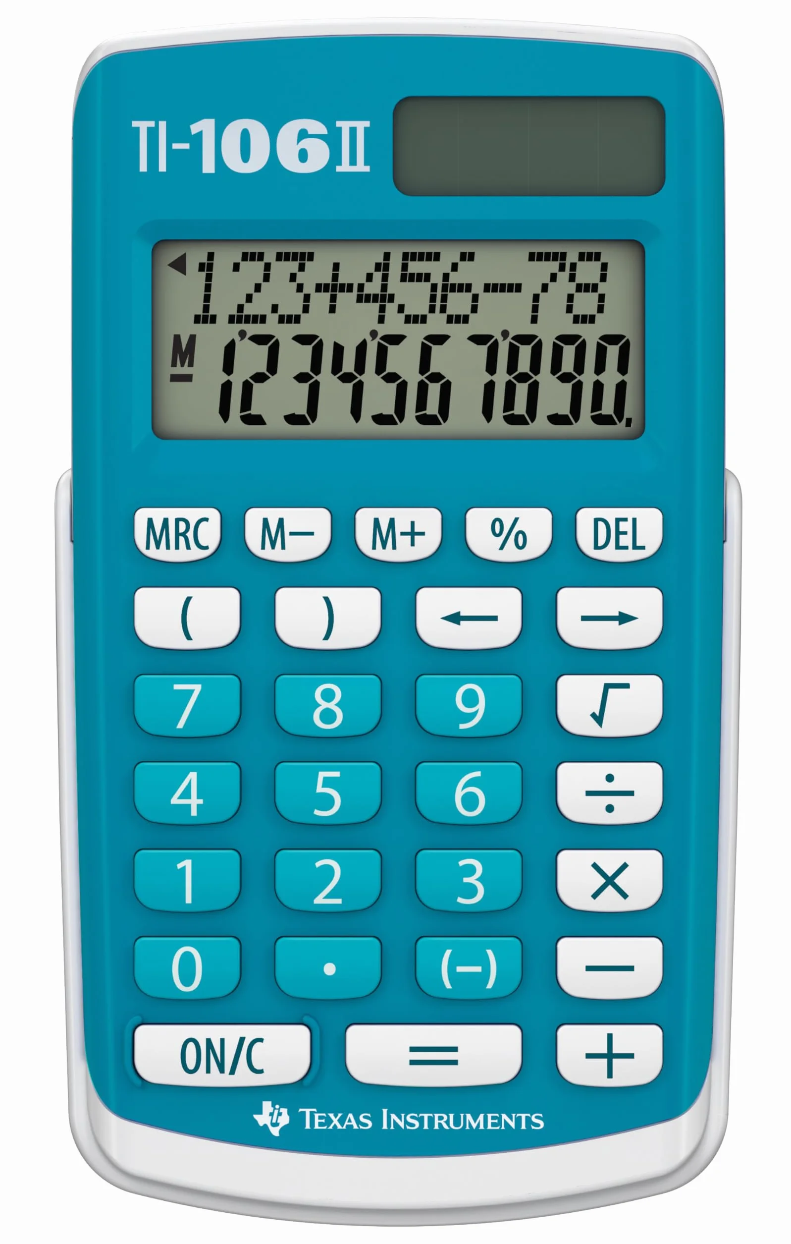 Texas Instruments TI-106 II - Calculadora científica Solar, Una calculadora de Bolsillo Duradera y fácil de Usar con Cuatro Operaciones aritméticas básicas, EN/GR/DU/FR