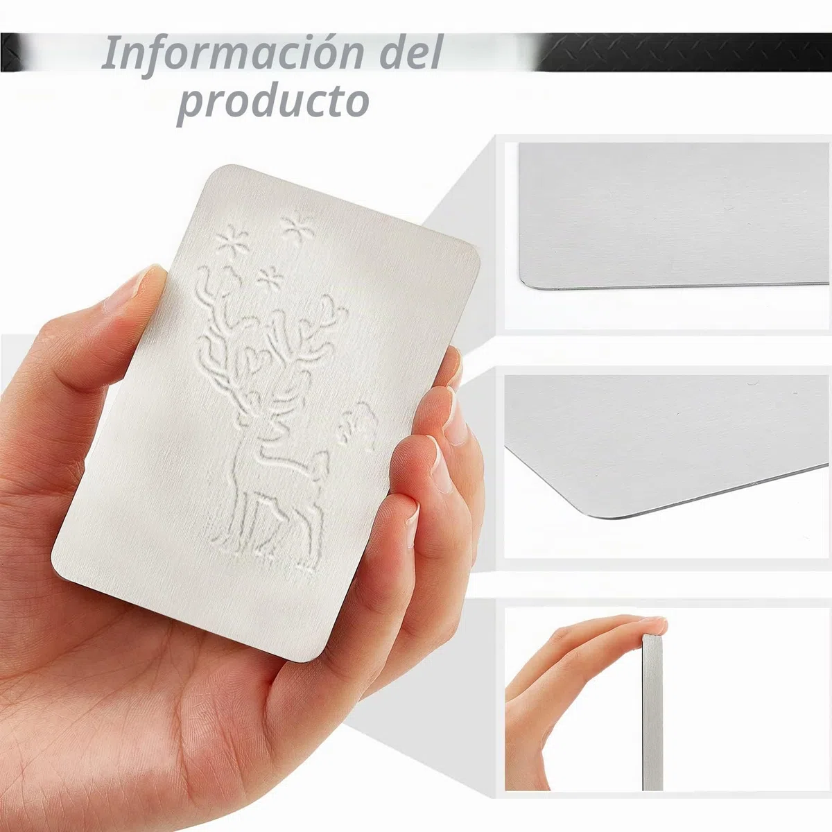 NBEADS 12 tarjetas de visita de metal, 8.5x5.5cm 0.4mm de grosor de acero inoxidable en blanco Tarjeta de nombre Grabada con láser Tarjeta de visita para clientes de oficina en casa Tarjetas de regalo