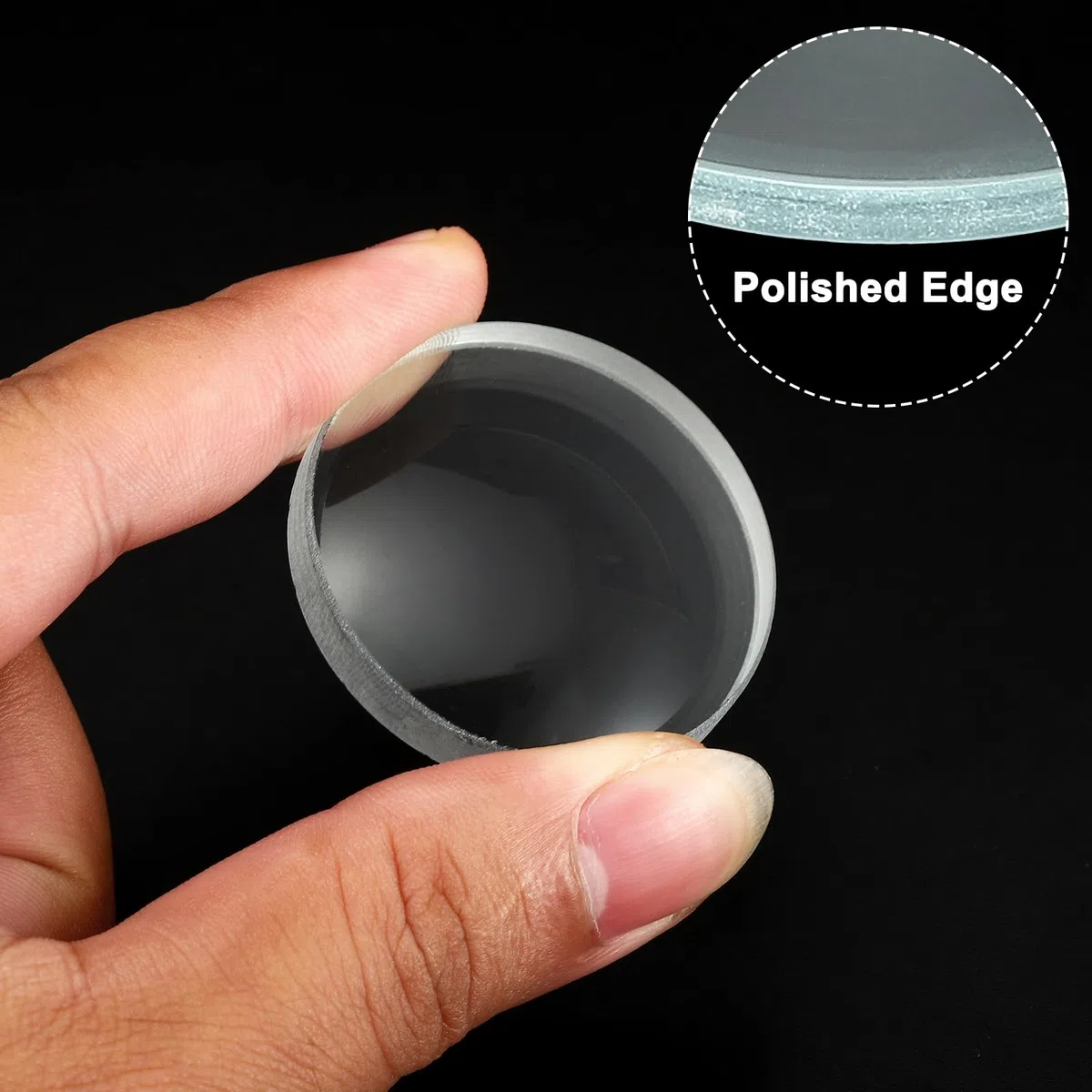 PATIKIL Lente doble convexa, 100-100 mm de longitud focal de 40 mm de diámetro, lente telescópica de aumento de vidrio redondo, juego de prueba de borde de tierra para óptica de clase de física de