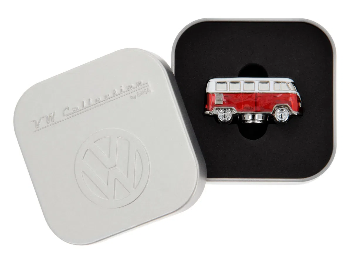 BRISA VW Collection - Imán en 3D de Mini Modelo de T1 Camper Bus para neveraoficina y tablón (Classic Bus/Rojo)