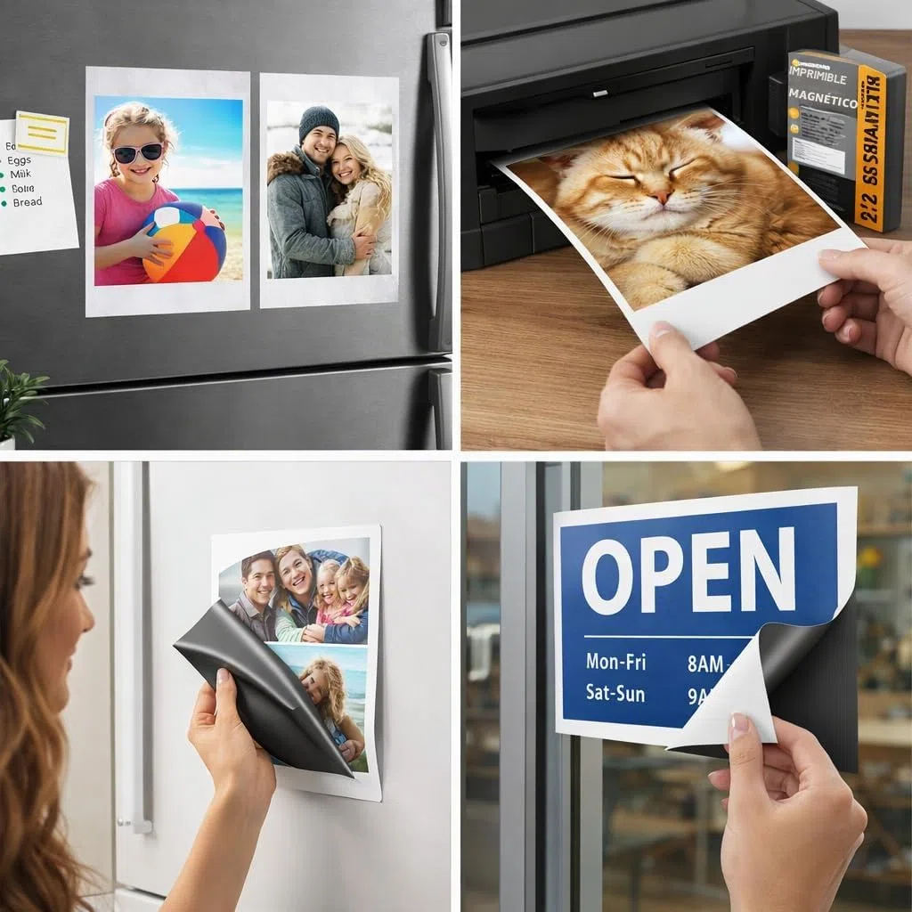 Papel magnético DIN A4, 10 unidades, mate, imprimible, impresora de inyección de tinta, imán de nevera, autoadhesivo, flexible, manualidades, placas magnéticas