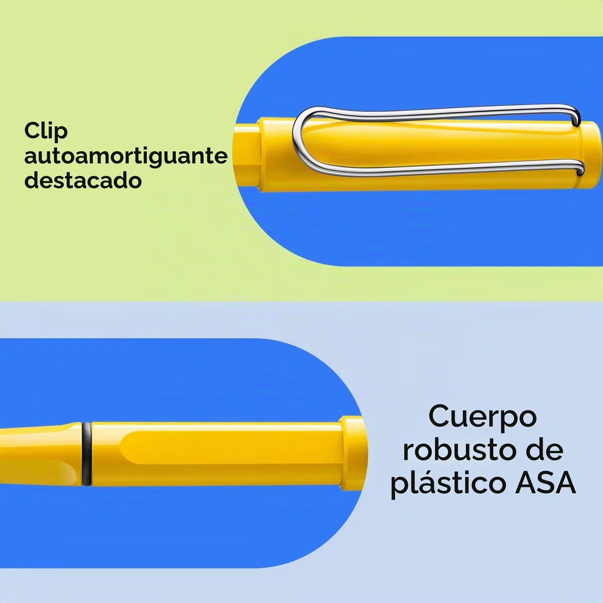 Lamy safari yellow - Bolígrafo roller con empuñadura ergonómica, ancho de trazo M - para una escritura larga y agradable - hecho de plástico robusto ASA - con recambio roller M 63 en azul