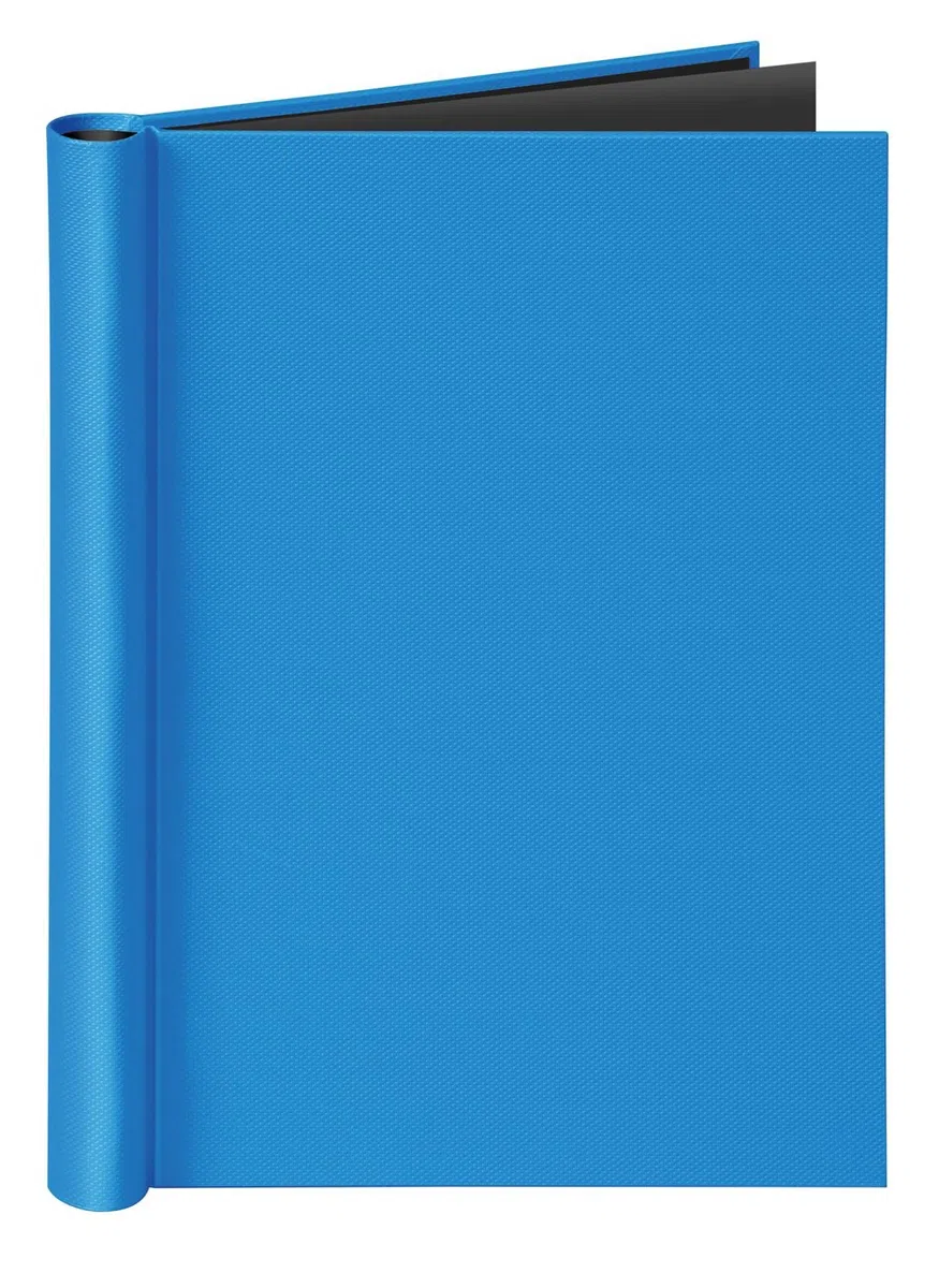 VELOFLEX 4944351 - Carpeta con clips DIN A4 Velocolor, con estructura de lino, capacidad máx. 150 hojas, azul claro, 1 unidad