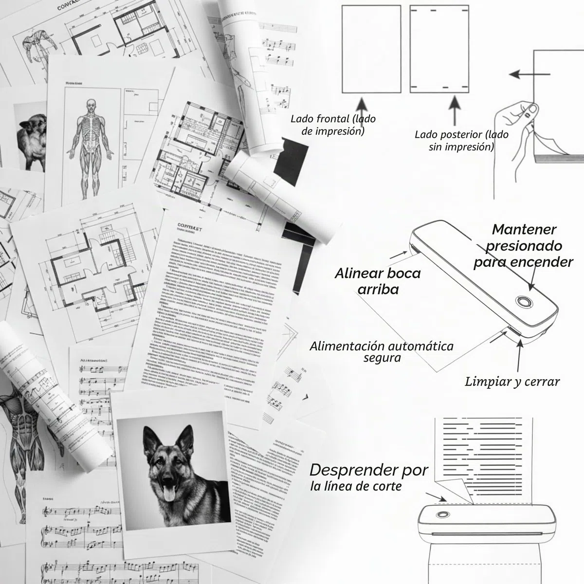 200 Hojas de Papel Térmico A4 - Papel Térmico para Impresora, 210 x 297 mm, 70 g/m² Pulpa de Madera Pura, Sin BPA, Compatible con la Mayoría de Impresoras Térmicas A4, para Impresión Continua