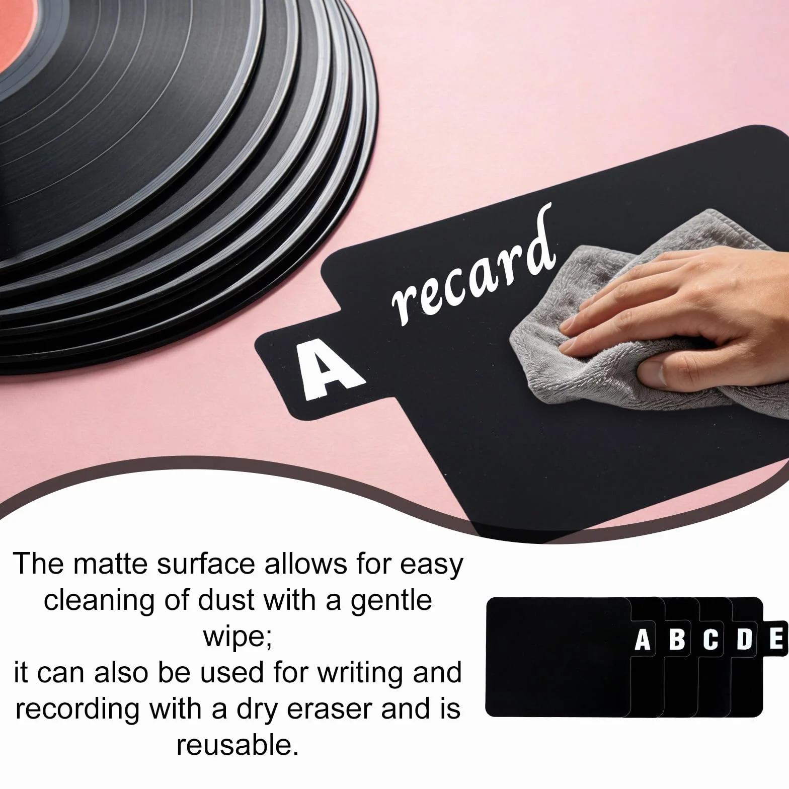 26pzs Separadores Discos Vinilo con Pestañas Alfabéticas, Organizador Discos Alfabeto A-Z Separadores Álbum Negros Reutilizables para Estante DVD CD LP Gabinete y Almacenamiento Colección