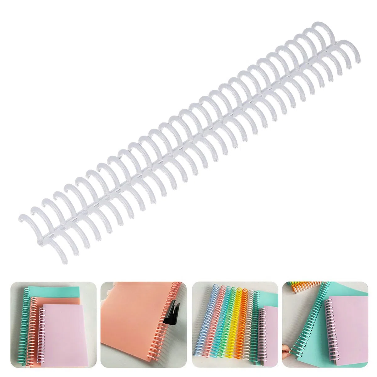 10 Peines Encuadernación Plástico 30 Anillos 19mm Capacidad 150 Hojas | Bobinas Espiral Transparente para Documentos A4 B5 A5 Oficina Escuela