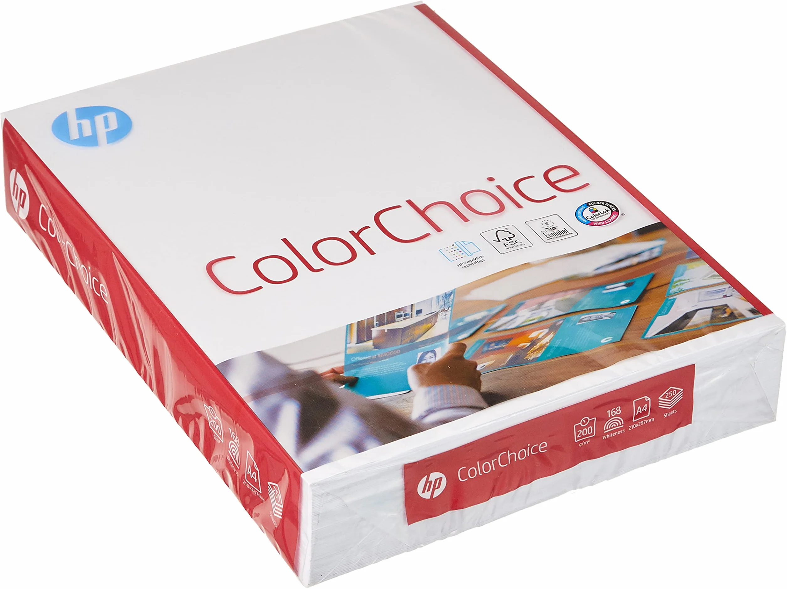 HP CHP755 - Paquete de 250 hojas de papel láser color (A4, 200 g/m²), color blanco