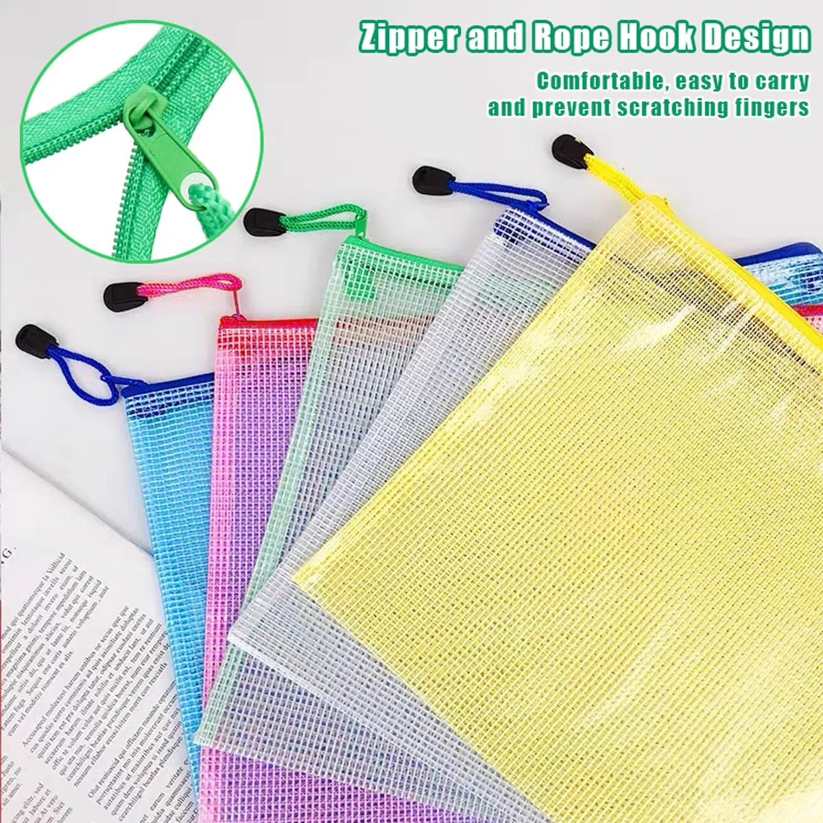 Bolsas de Archivo de Cremallera A3+A4+A5+A6, 20 Piezas Bolsas de Documentos para Organizar el Almacenamiento, Bolsa de Malla Impermeable de PVC para Oficina Papel Cosméticos y Accesorios de Viaje