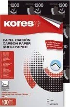 Kores - Papel de carbón (A4, 100 hojas), color negro