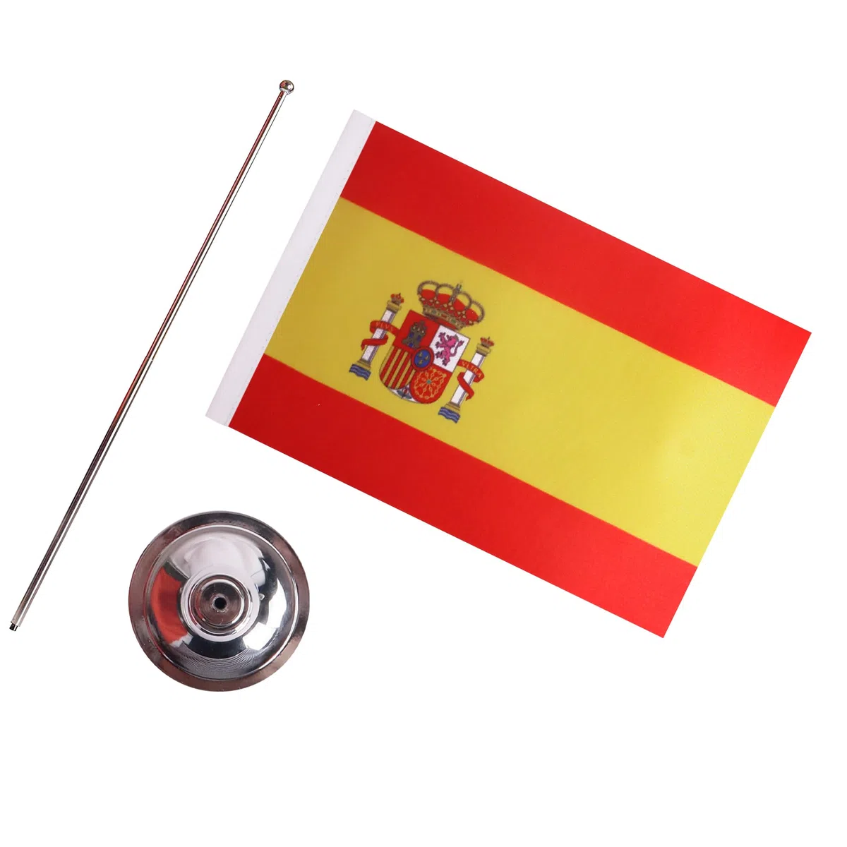 AZ FLAG Bandera de Mesa de Lujo de ESPAÑA 22x15cm en Raso - BANDEROLA de DESPACHO ESPAÑOLA 15 x 22 cm