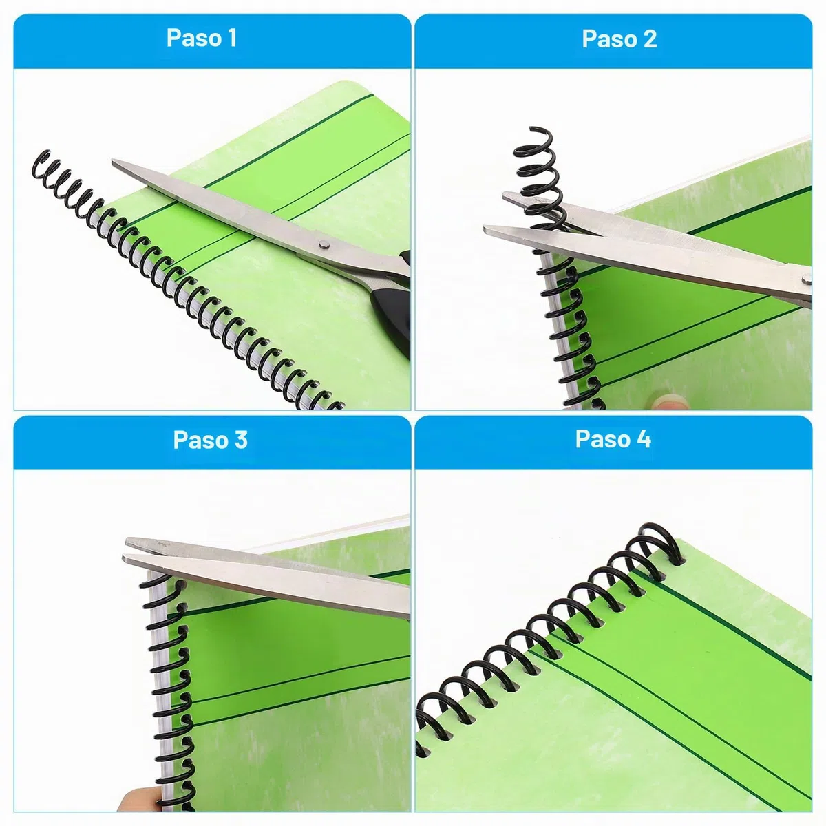 PATIKIL 25pcs 16mm Bobinas de Encuadernación en Espiral de Plástico, 140 Hojas, Paso 4:1, 48 Agujero Lomo de Encuadernación de Hojas Sueltas para Cuaderno Archivos DIY Papel Oficina, Negro