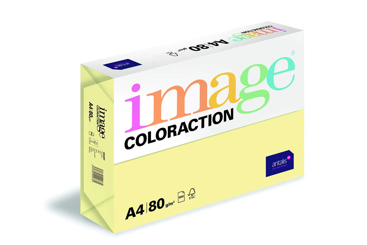 Antalis 838A 080S 4 - Papel para fotocopiadora (DIN A4, 80 g/m2), color amarillo