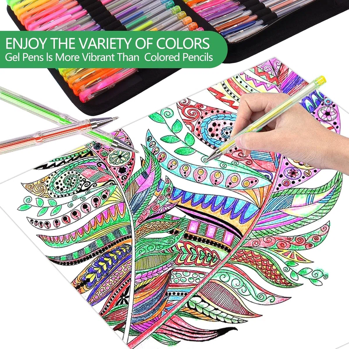 Paquete de 120 Bolígrafos de Gel con Purpurina, 60 Boligrafos Bonitos con 60 Recambios de Bolígrafos de Gel para Colorear Adultos y Dibujar Garabatear, Escribir Manualidades