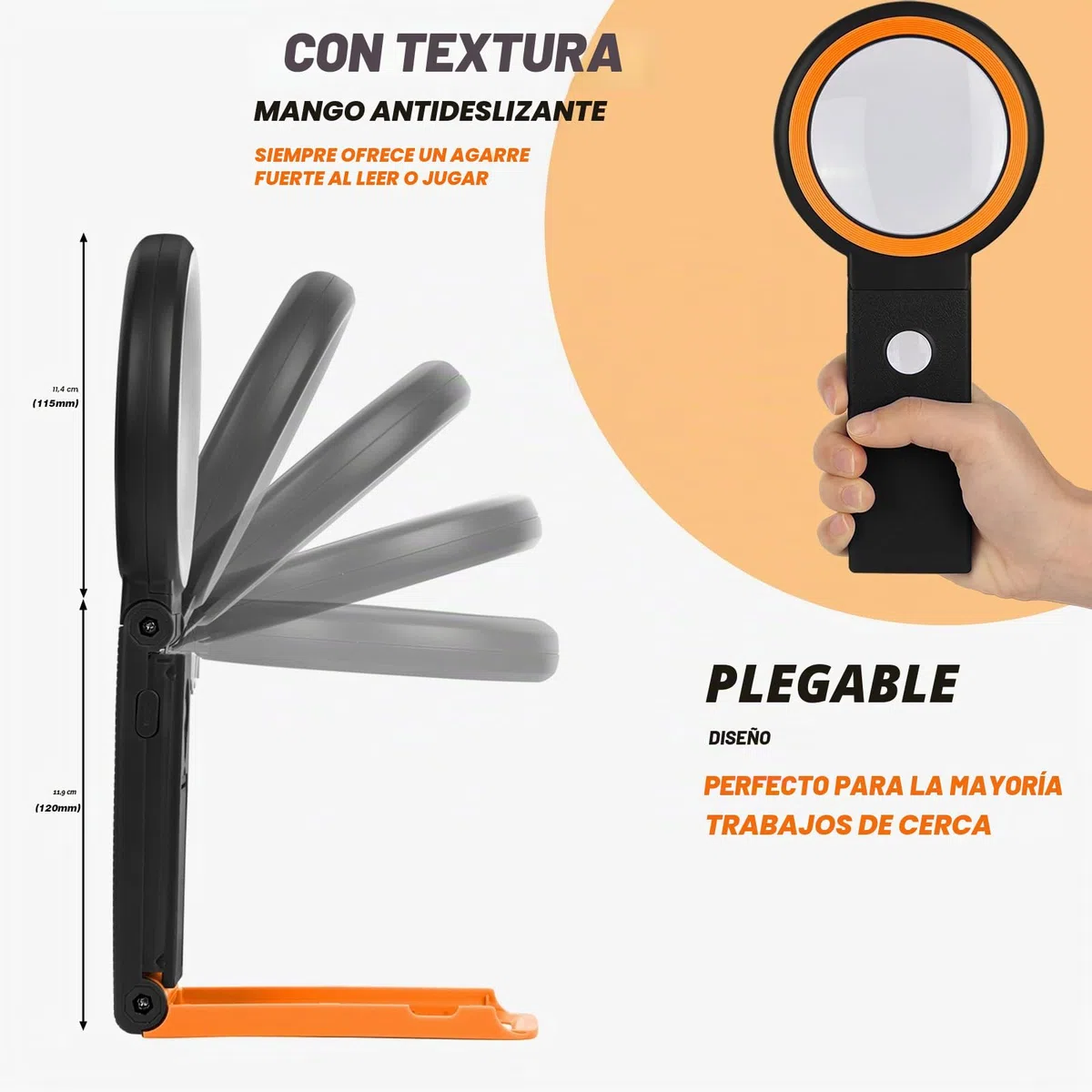Lupa con Luz, Lupas de Gran Aumento con 18 Luces LED, Lupa Manos Libres para Leer Libros, Soldadura, Inspección, Monedas, Joyería, Exploración