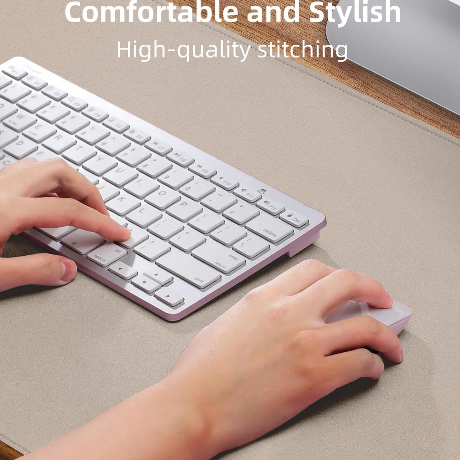 Cuero Almohadilla de Mesa para el ratón Desk Pad Large Mouse Pad Mat Antideslizante Tabla Computadora Portátil Bloque de escritura Oficinas y Familias (Beige, 80x40cm)