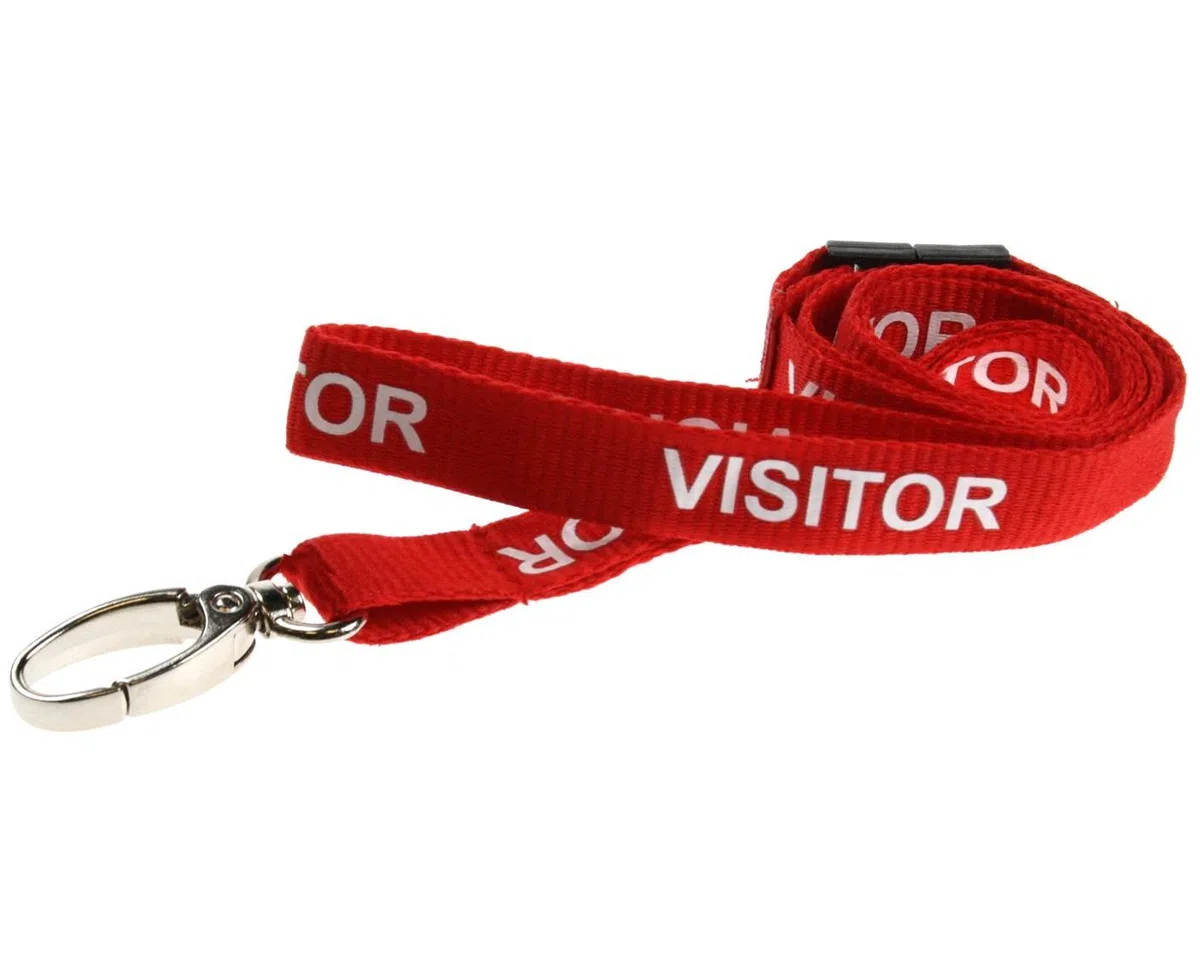 ID Card IT Vistor - Colgante de tarjetas de identificación (clip de metal, 10 unidades), color rojo