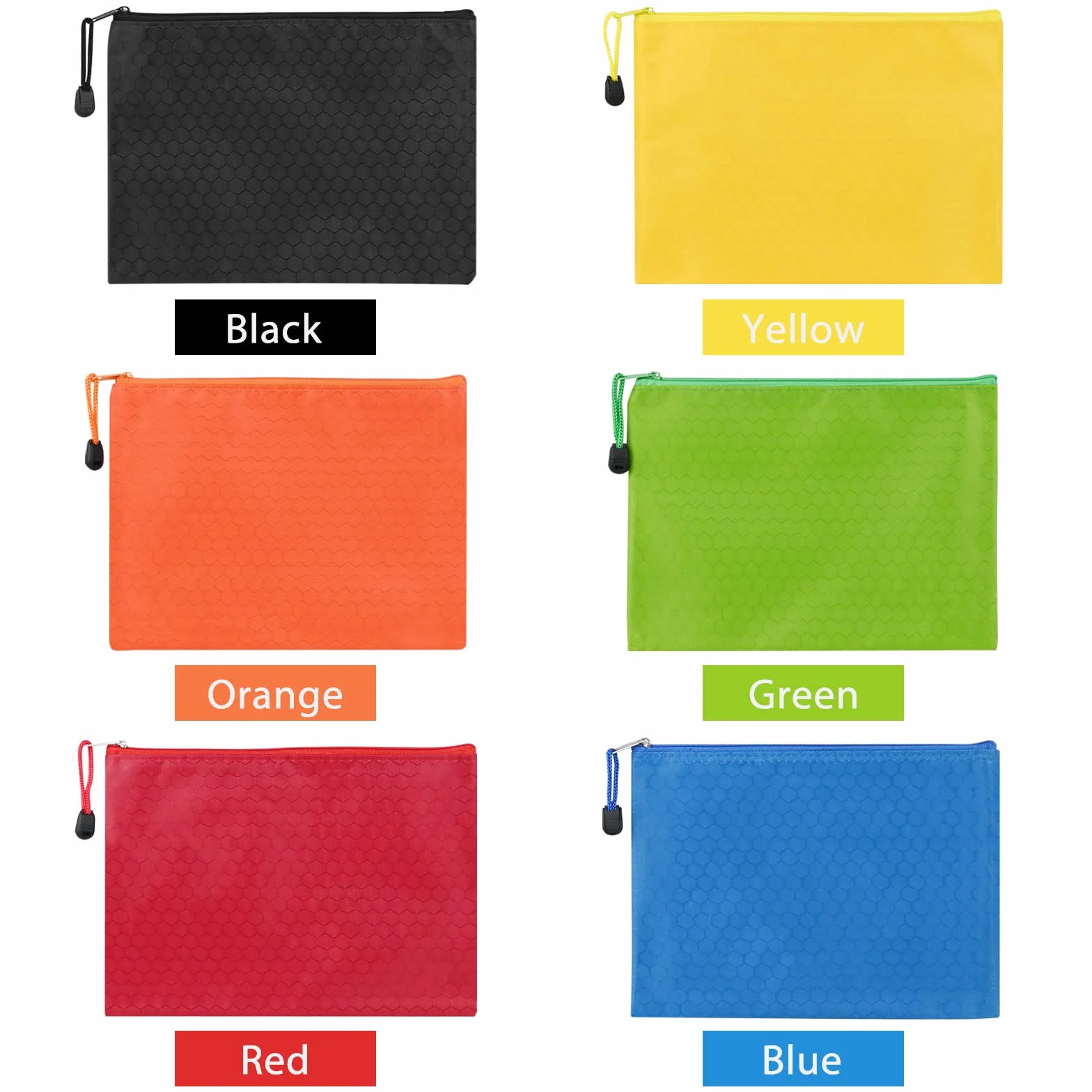12 Piezas Bolsas de Documentos A5, Carpetas de Archivo de Cremallera A5, Bolsa de Archivo de Cremallera, Bolsas de Archivos con Cremallera para Material de Oficina Productos Cosméticos