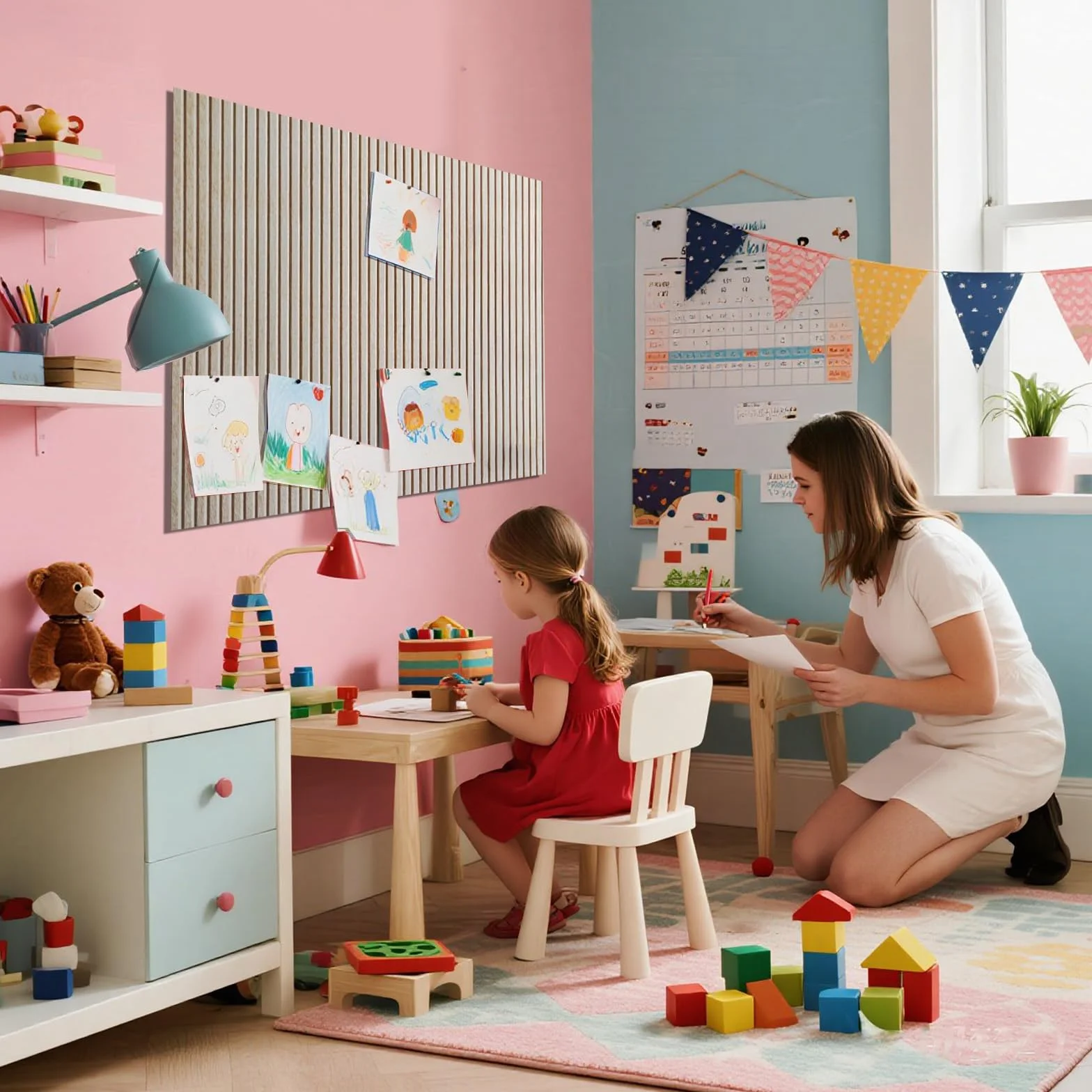 40x60 cm Pizarra Grande Autoadhesiva – Pizarra Decorativa de Felpa, Pizarra de Corcho, Tabla Fotográfica Plegable, Tablero de Memo Vision para Oficina, Hogar y Dormitorio Infantil