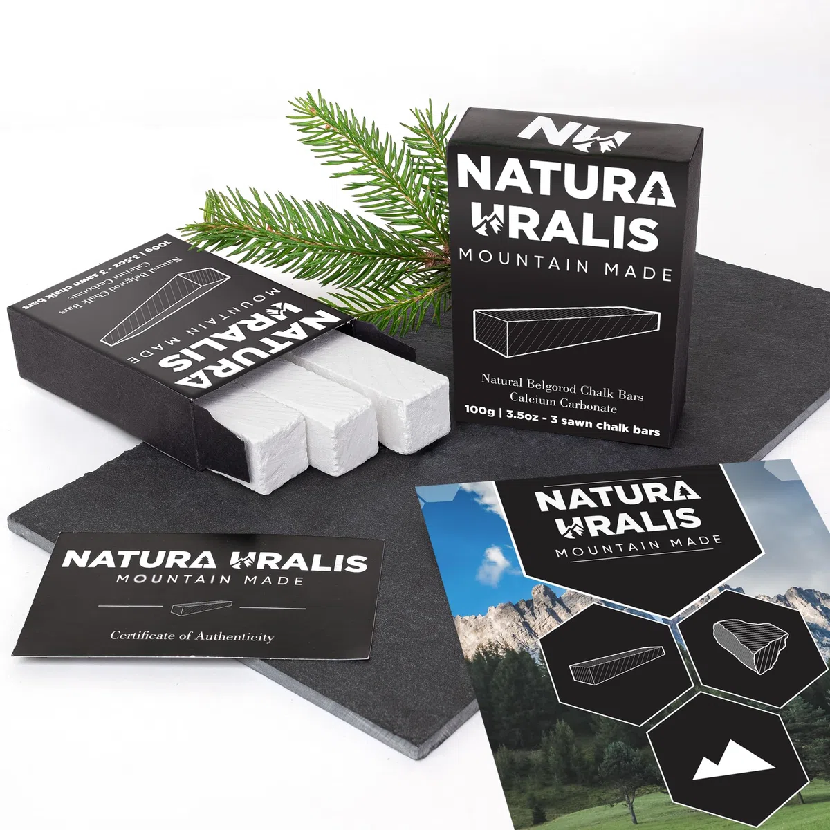 Natura Uralis Premium Tizas Serradas de Belgorod | 100g de Barras de Tiza Blanca - Crujido Increíble, Textura Terrosa, Aterciopelada y Firme, Sensación ASMR
