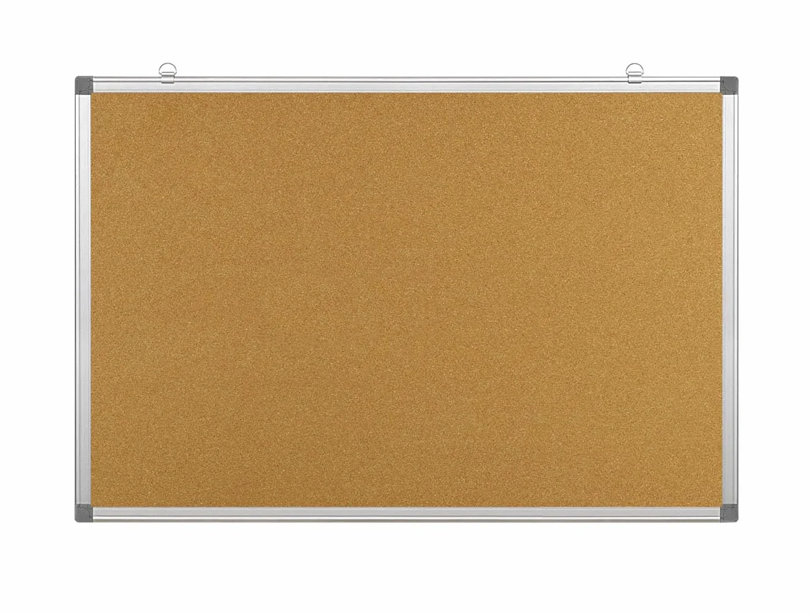OFFICE PRODUCTS Tablero De Corcho, Tablero De Anuncios 60x45cm, Marco De Aluminio, Ideal Para El Hogar y La Oficina, Montaje Vertical y Horizontal, 1 Pieza