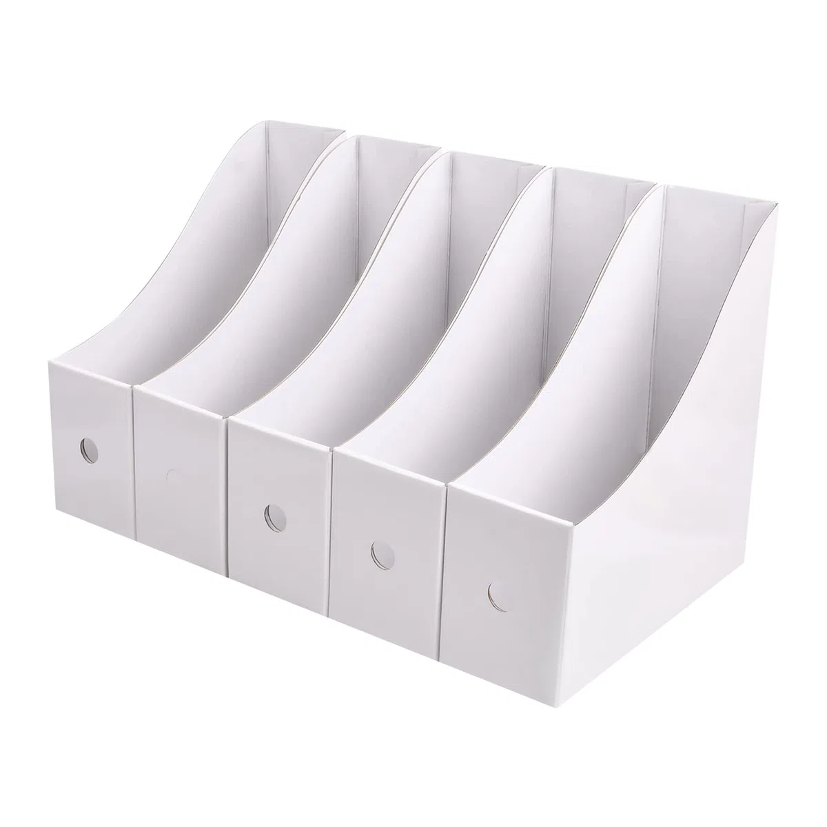 5 Piezas Revistero Archivadores de Cartón, Titular de Archivos de Revistas, Caja de Almacenamiento de la Oficina Revistero Archivador, Revistero de Papel para Hogar Escuela Archivos (Blanco)