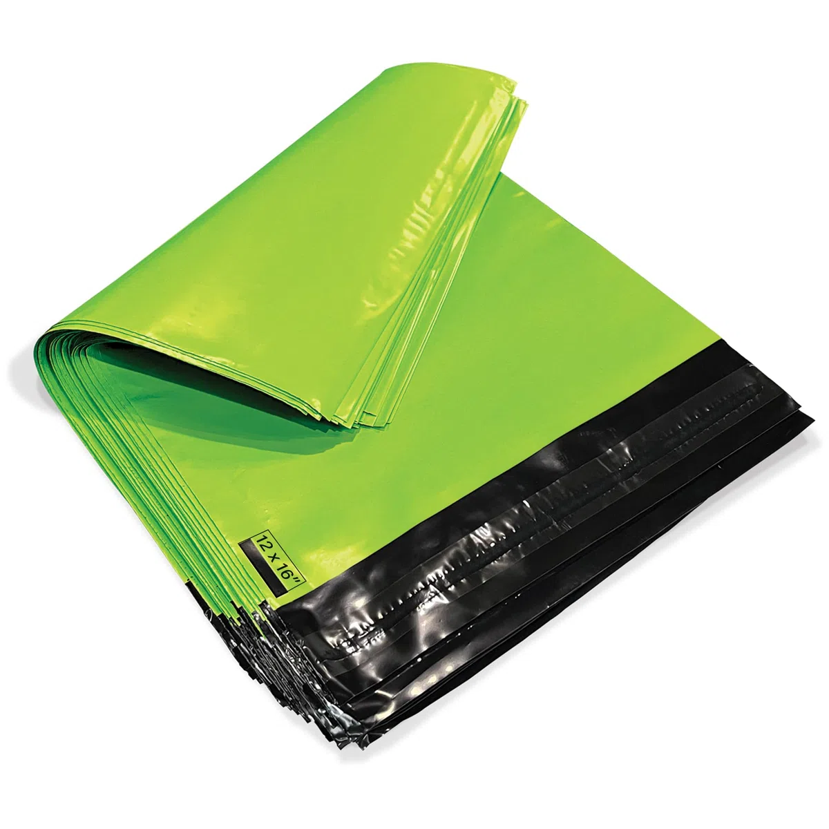 JeeJaan 50 bolsas de envío de polietileno de 305 x 405 mm, impermeables y resistentes al desgarro, color verde neón