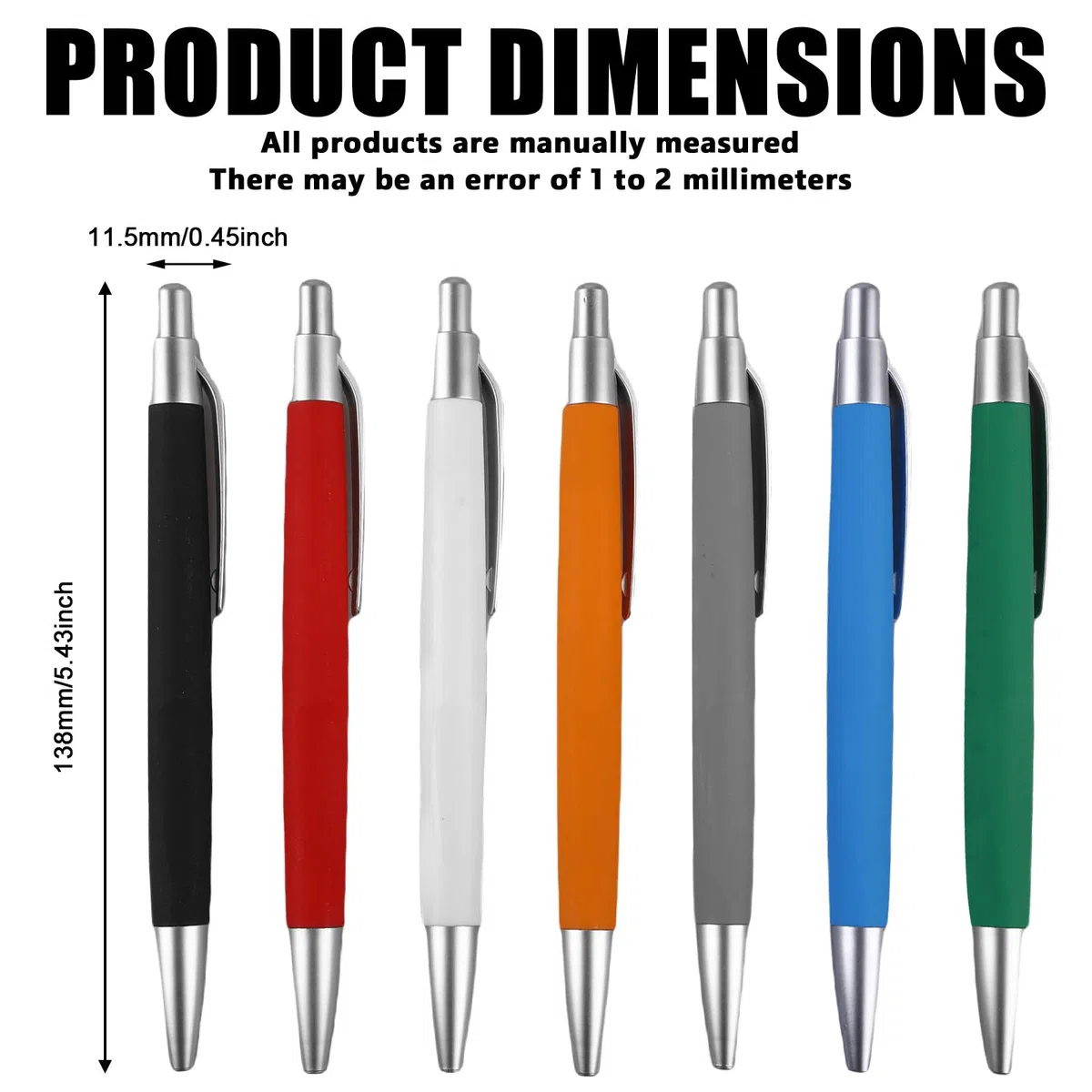 GBKDQQ 100 bolígrafos ergonómicos, bolígrafos retráctiles, antideslizantes Kulli, para oficina y hogar, tinta negra, carcasa multicolor, color aleatorio