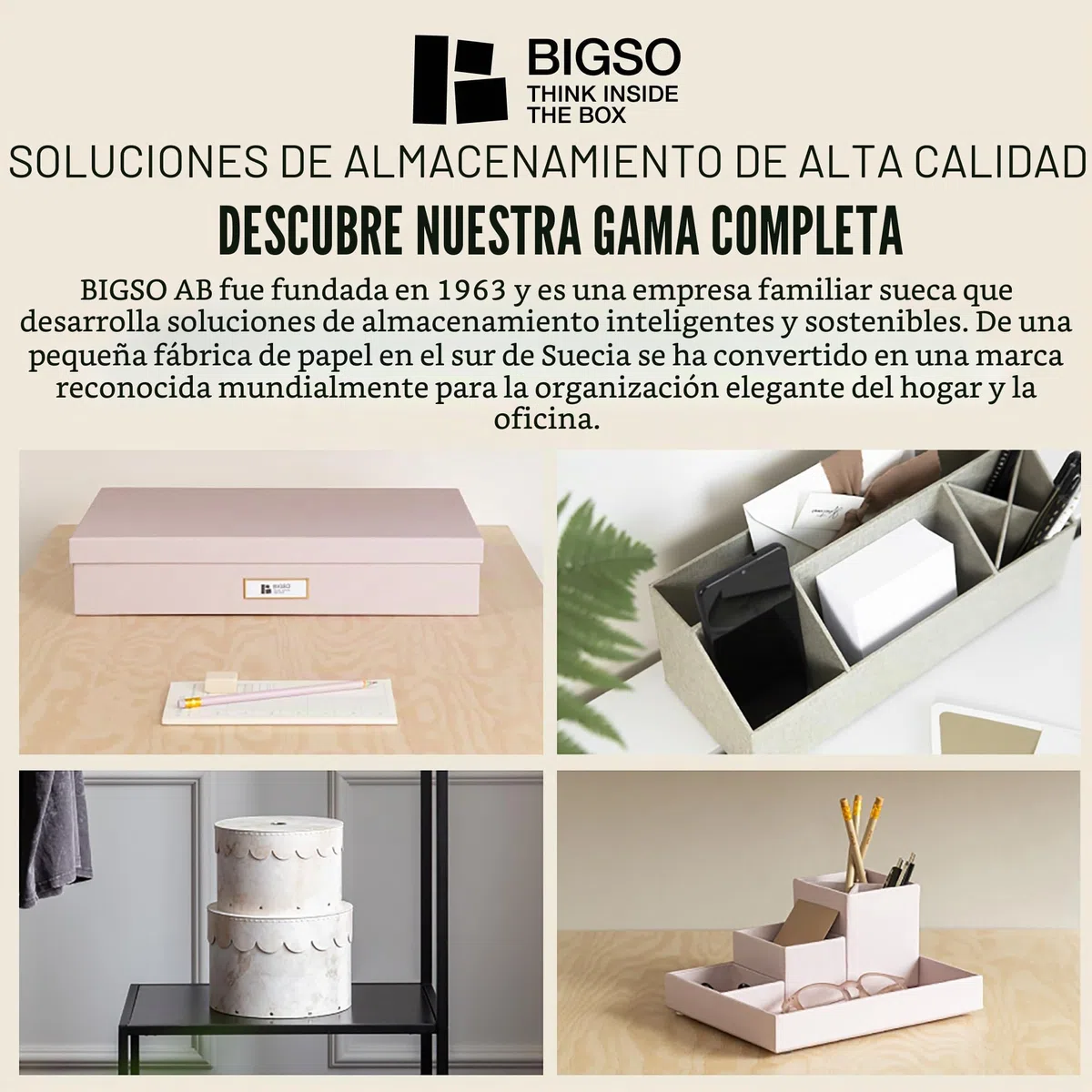 Bigso Box of Sweden Archivador vertical para periódicos, revistas o actas – Práctica caja clasificadora de tablero de fibras y papel con aspecto de lino – Revistero archivador rígido y con asa – beige