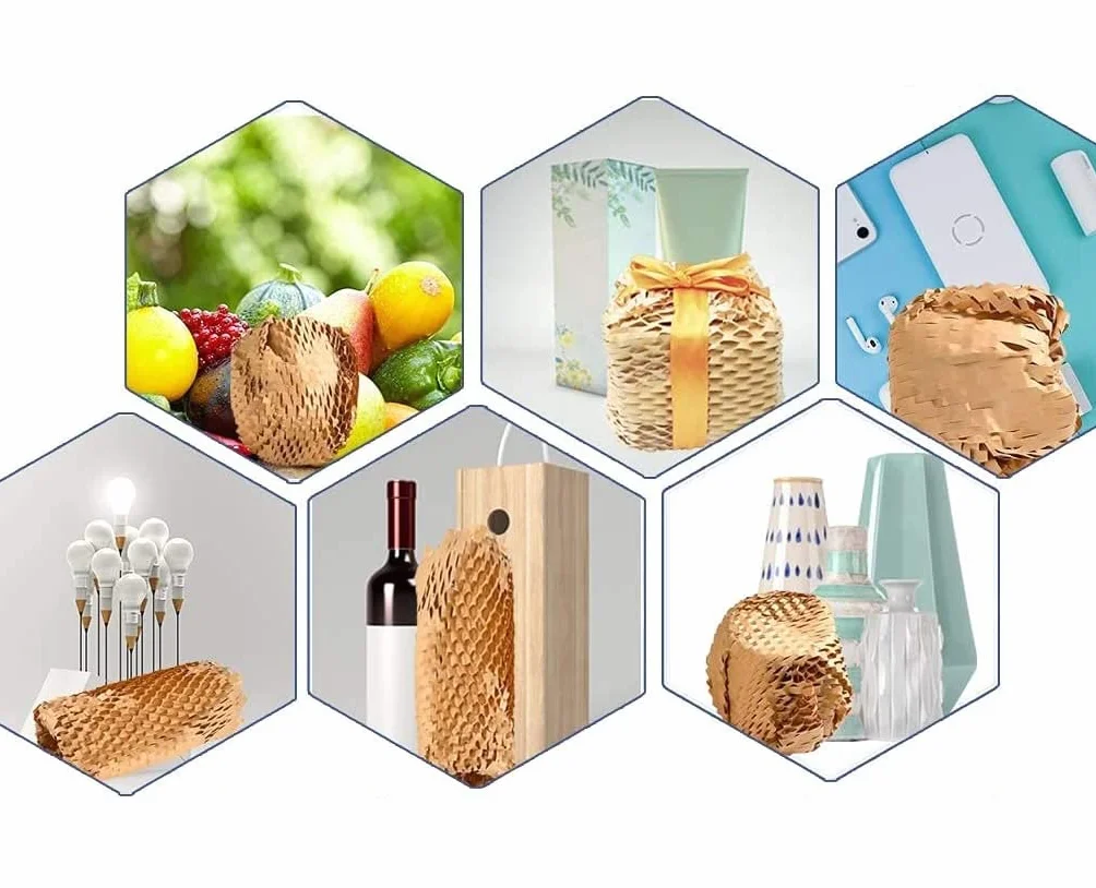 Rollo de papel de embalaje acolchado con diseño de panal, embalaje perforado, envoltura de embalaje para mudanzas de casa, envío rompible, alternativa de Plástico de burbujas (30cmX10m)