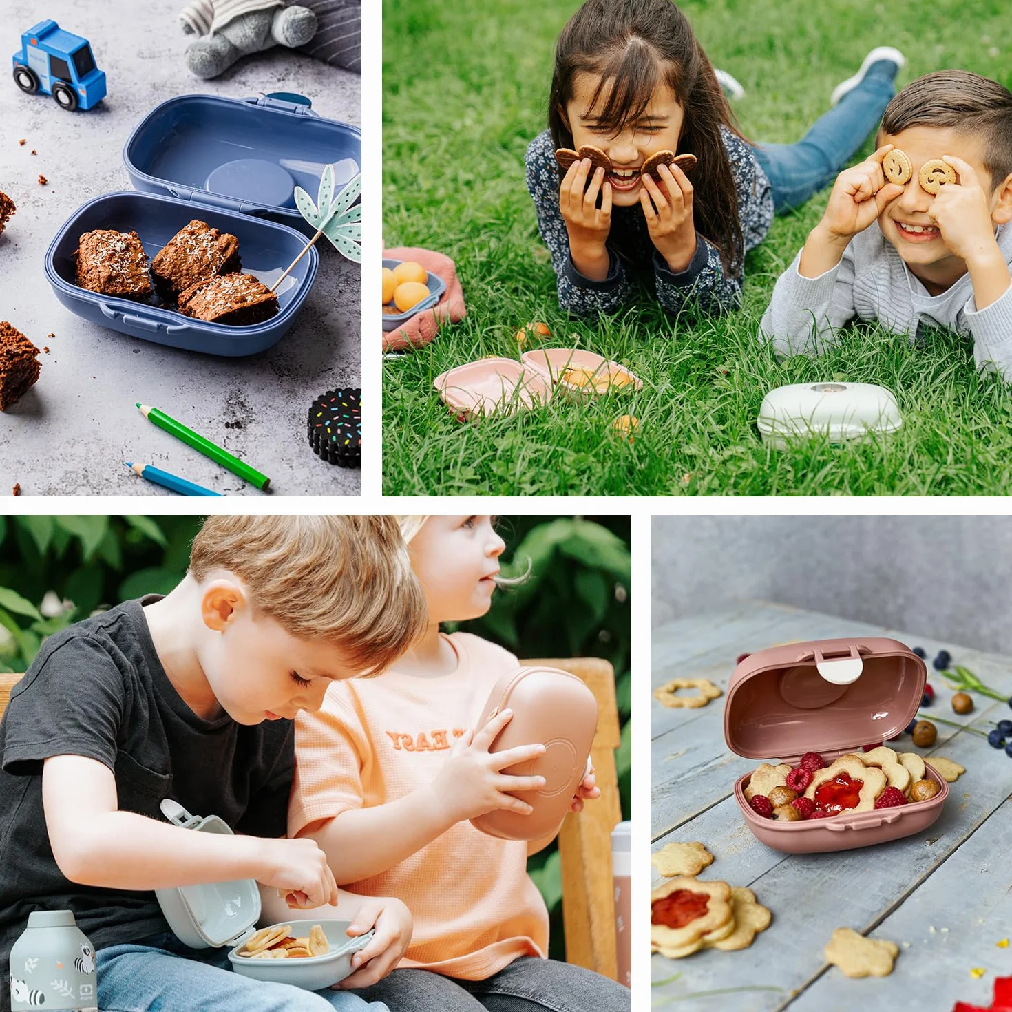 MONBENTO - Caja de Merienda Infantil MB Gram Blush - Caja de Merienda para Niños - Ideal Escuela o Parque - Sin BPA - Segura y Duradera - Rosa